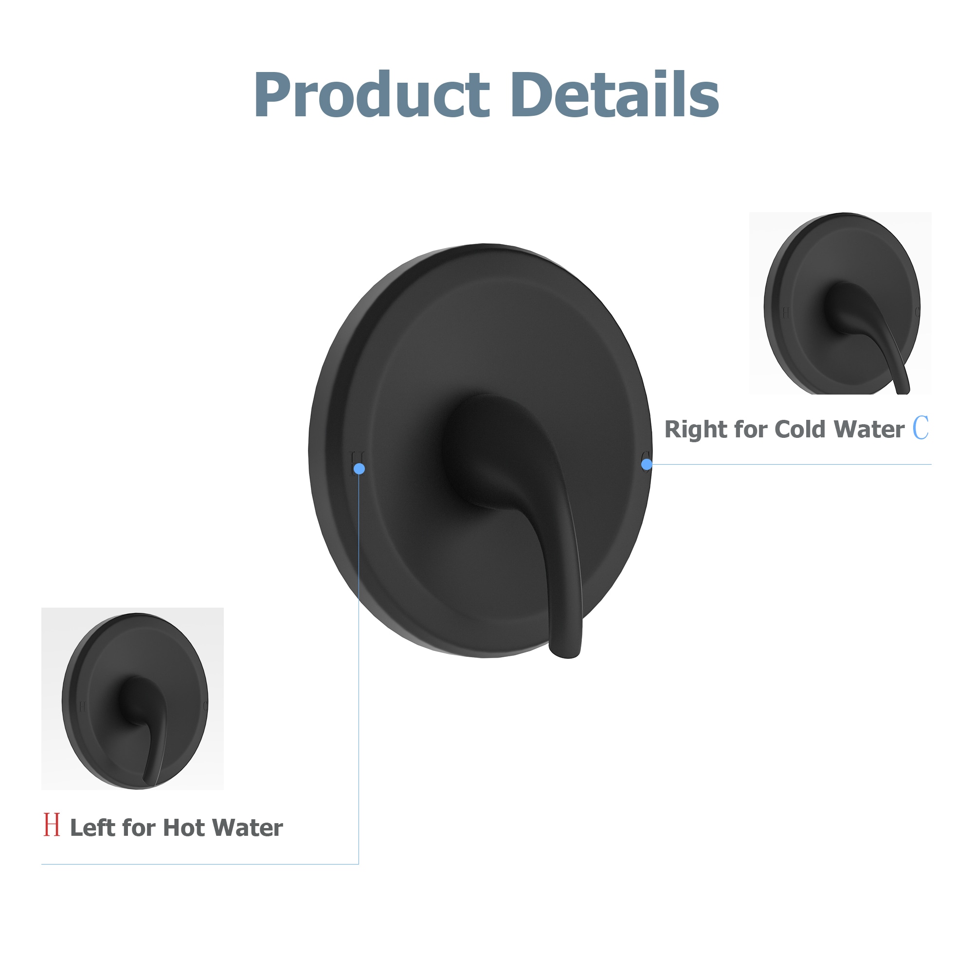 Mondawe AM-SC418A-MB Showerhead-Bar-Panels - View #8