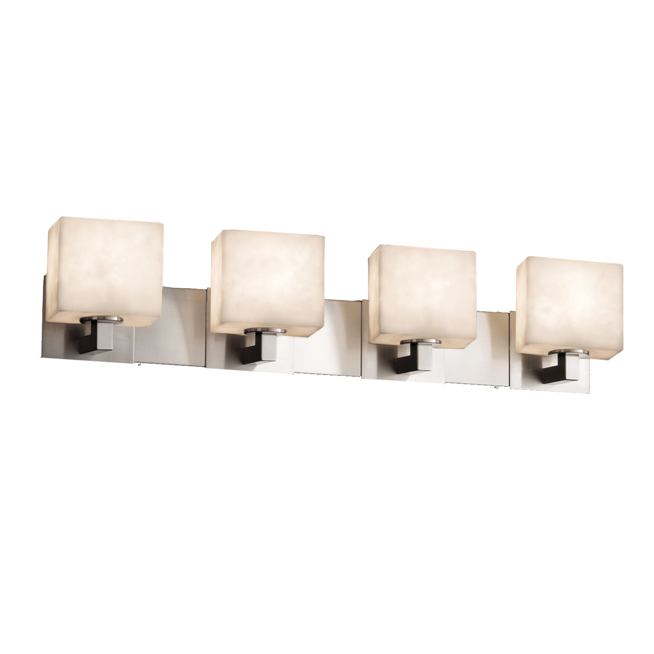 Justice Design Group CLD-8924-55-NC-LED4 Clouds 35.25-in 4-Light Brushed Nickel LED Transitional Vanity Light