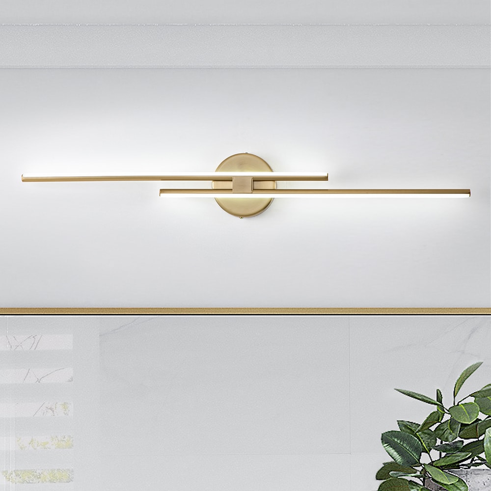 EDISLIVE Y81010000038118 31.5-in 2 -Light Gold Integrated LED Modern/contemporary Vanity light