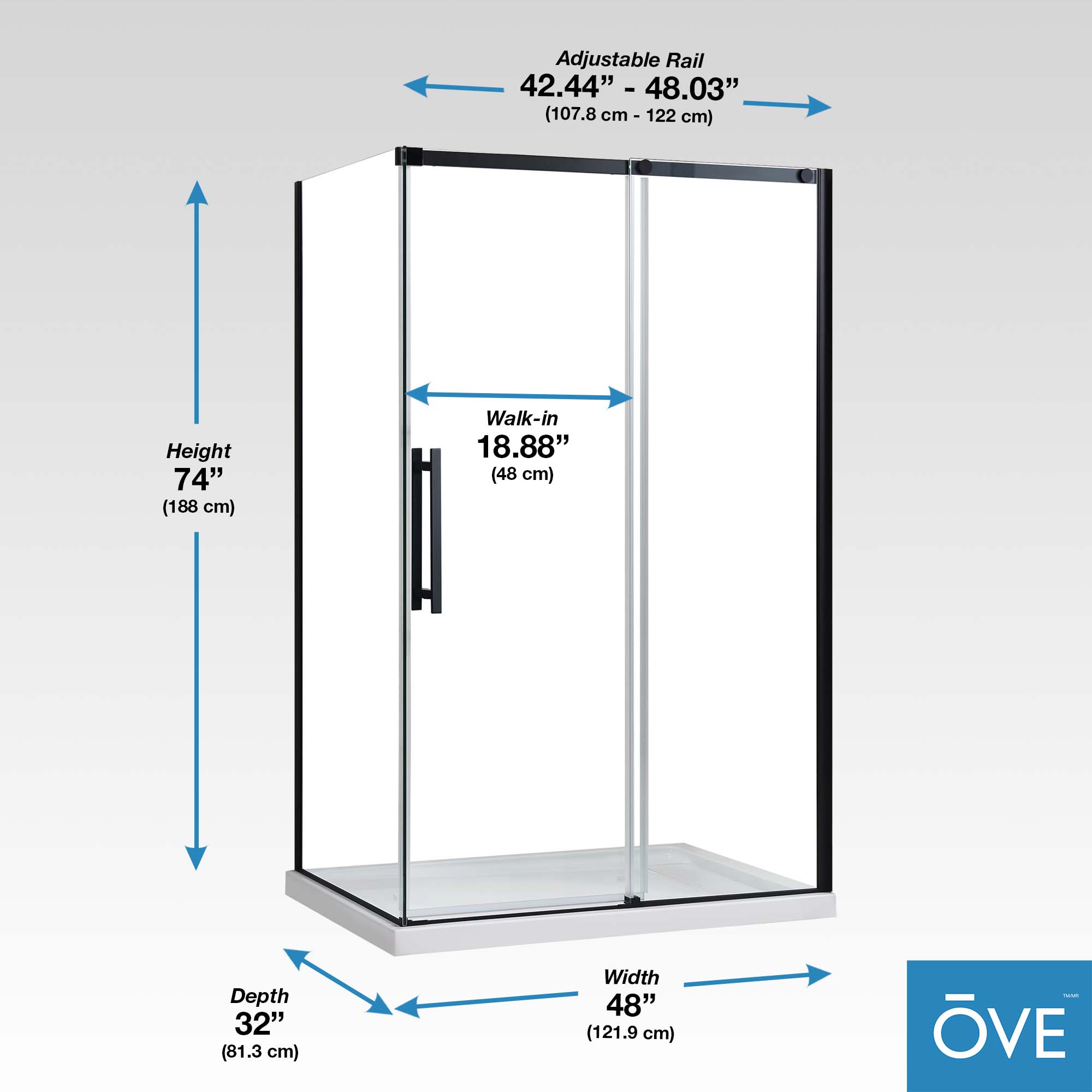 OVE Decors 15SKA-VENI48-BLK Alcove-Shower-Kit - View #16