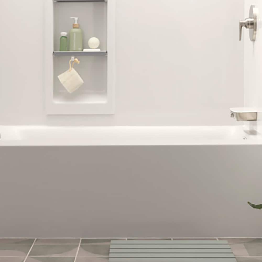 Aspirations 60'' White Acrylic Alcove Bathtub with Right Drain
