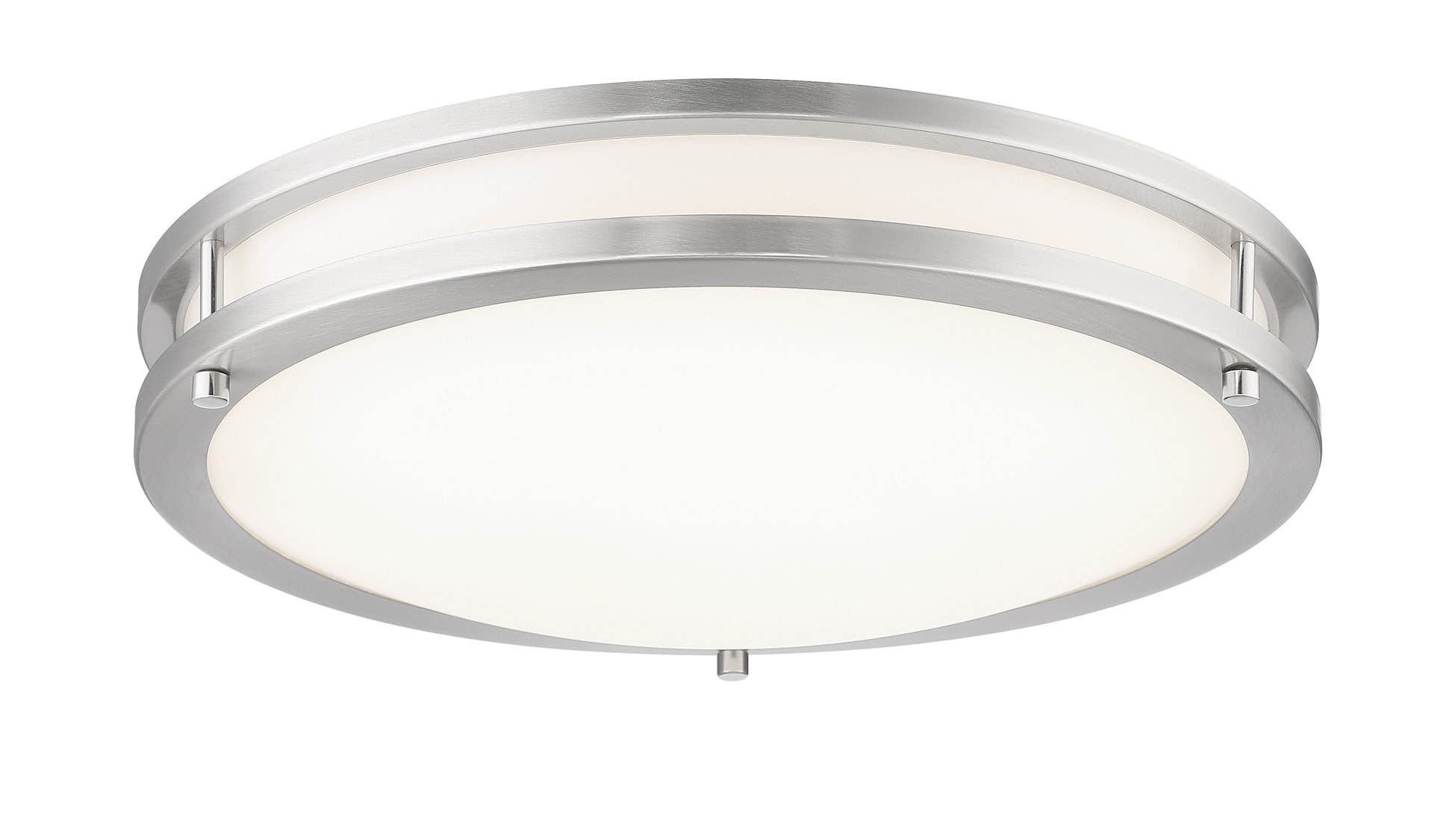 Minka Lavery Vantage 13.75-in Brushed Nickel Indoor 1 -Light LED Flush Mount Light Acrylic Shade