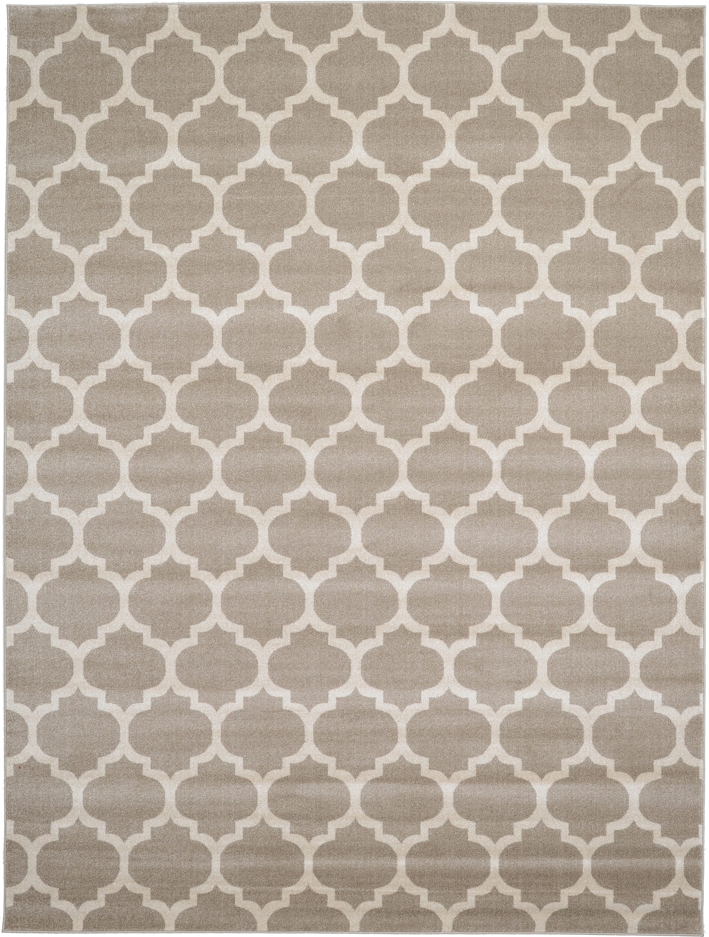 Unique Loom 3115787 Philadelphia Trellis 9 x 12 (ft) Loomed Polypropylene Light Brown/Beige Rectangular Indoor Geometric Industrial Area rug