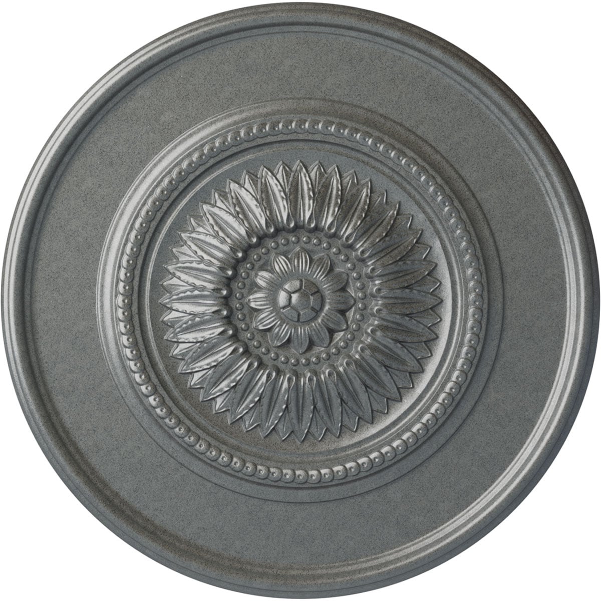 Ekena Millwork CM41FLPLS Large Floral 41.125-in W x 41.125-in L Painted Platinum Polyurethane Whole Ceiling Medallion