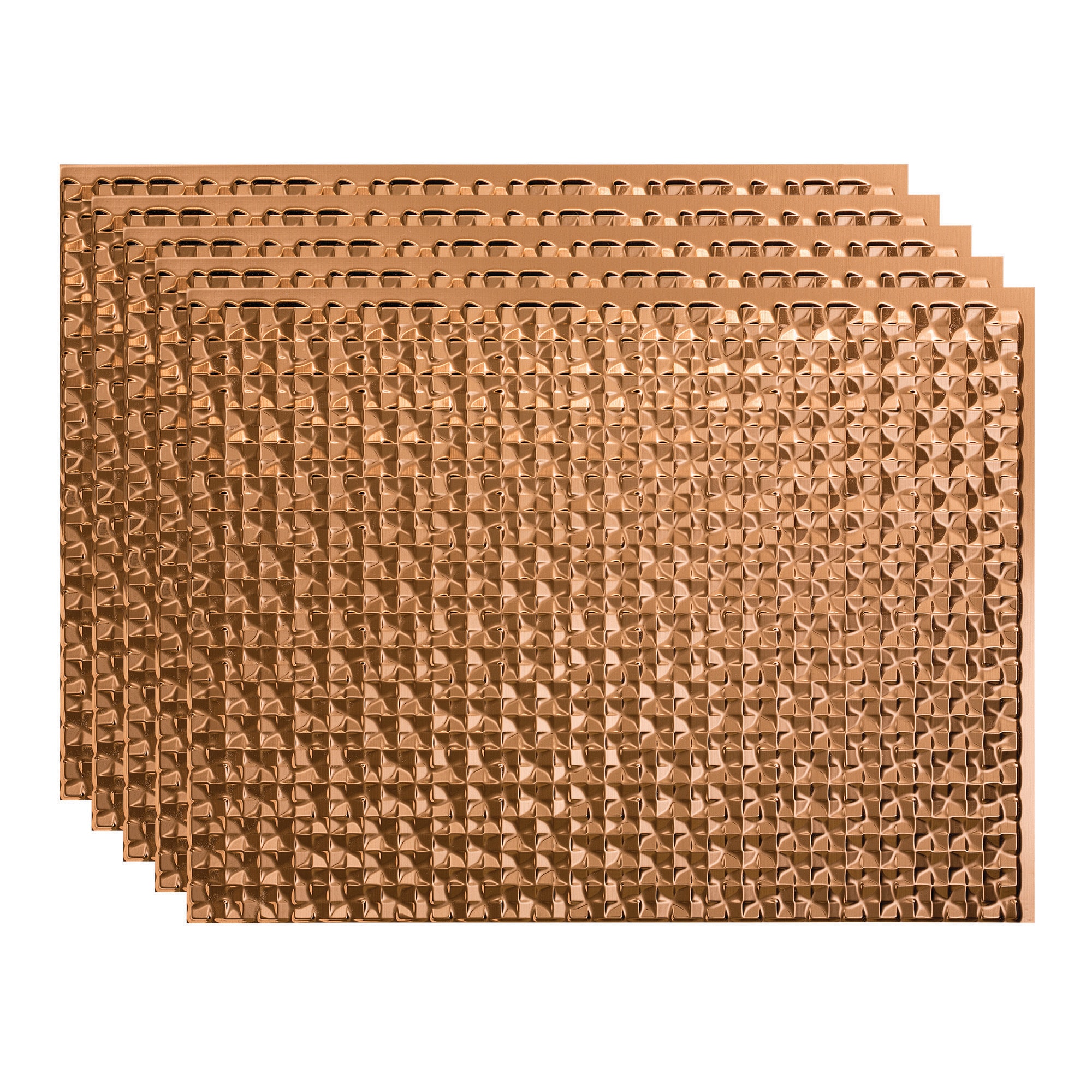 Fasade PB6725 Terrain 18.25-in x 24.25-in Vinyl Polished Copper Backsplash Panels 5.0 -Pack