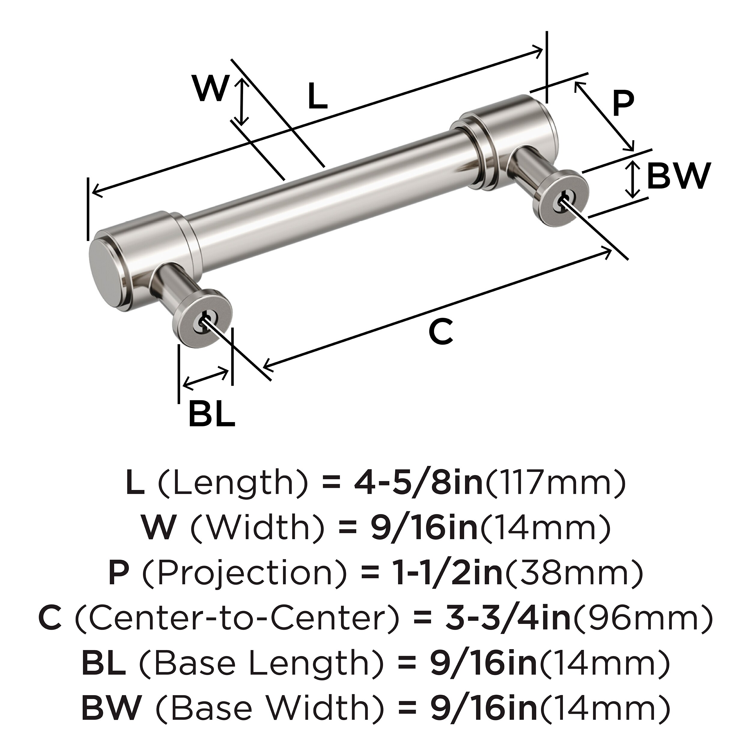 Amerock BP37463PN Cabinet-Pulls - View #4
