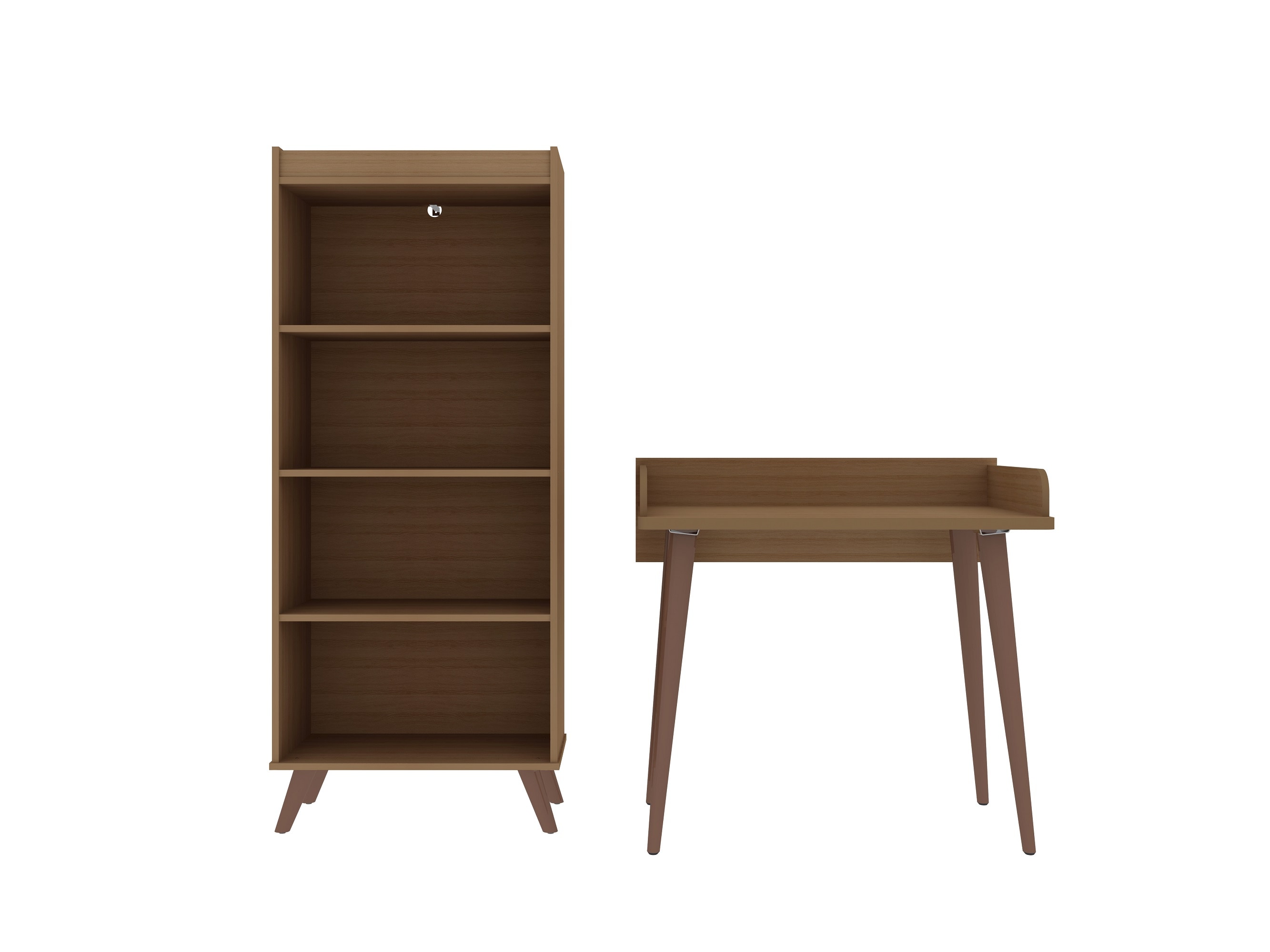 Manhattan Comfort 26PMC10 Hampton 2-Piece Home Basic Furniture Office Set with Writing Desk and Bookcase in Maple Cream