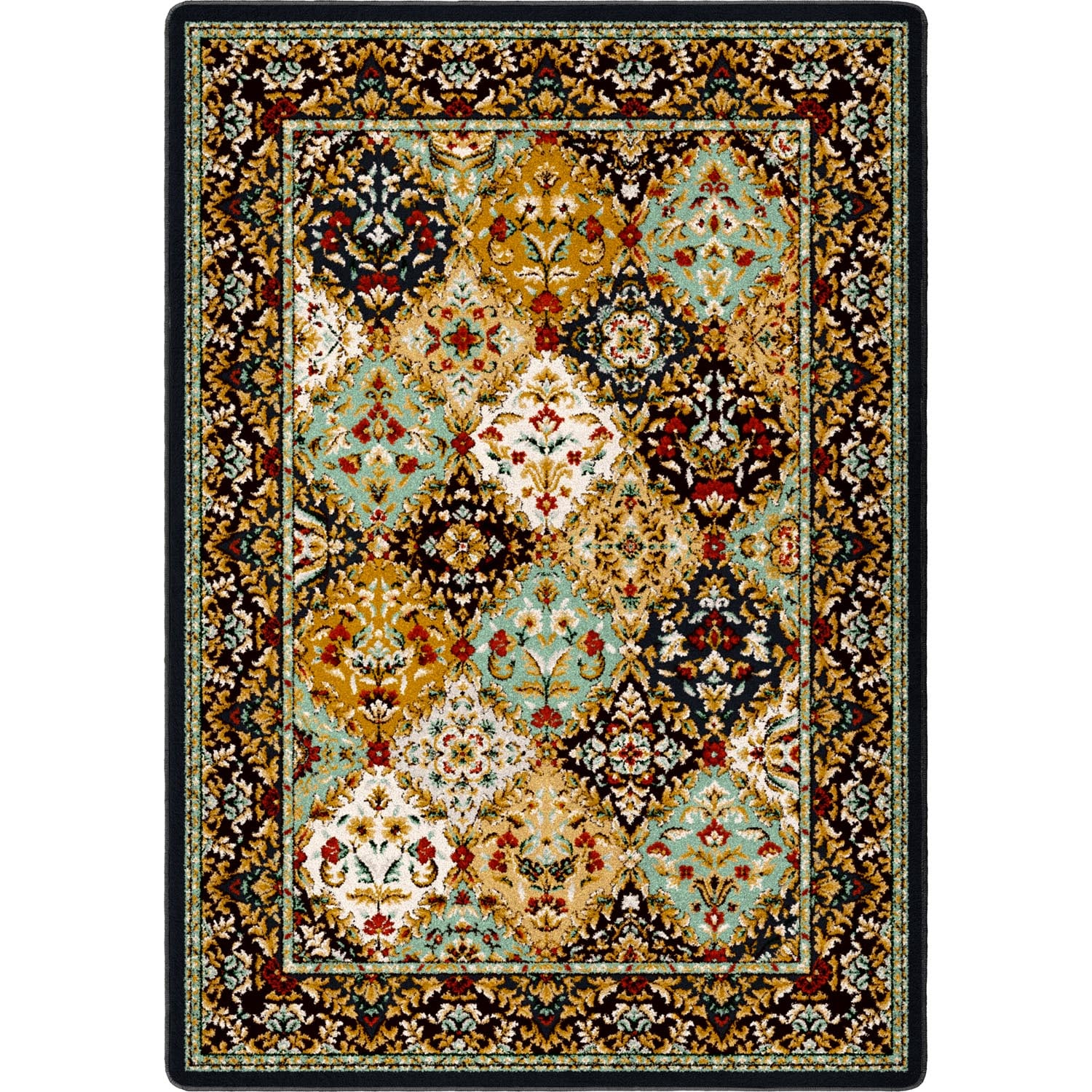 3' x 4' Badillo Multi Color Traditional Rectangle Scatter Nylon Area Rug -  Floor Rug - American Dakota