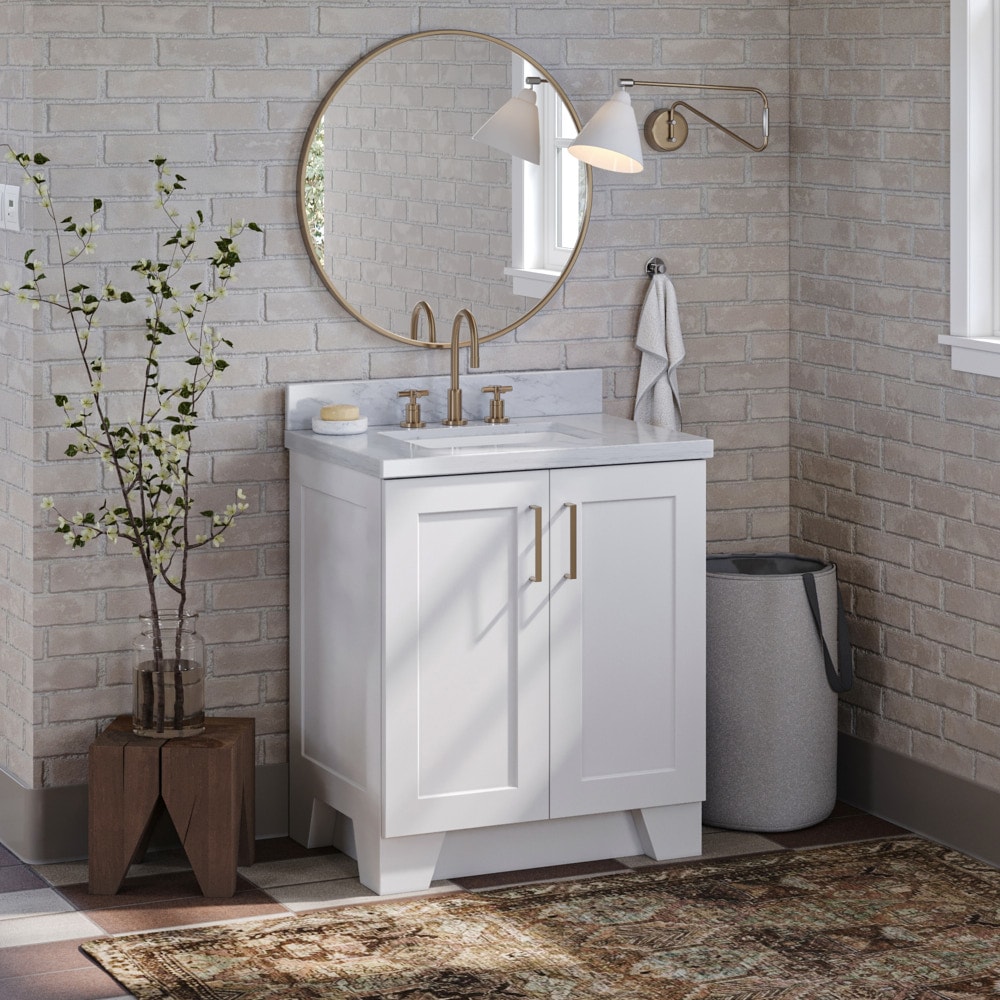 ARIEL Q030S-BC-WHT Taylor 30-in White Bathroom Vanity Base Cabinet without Top