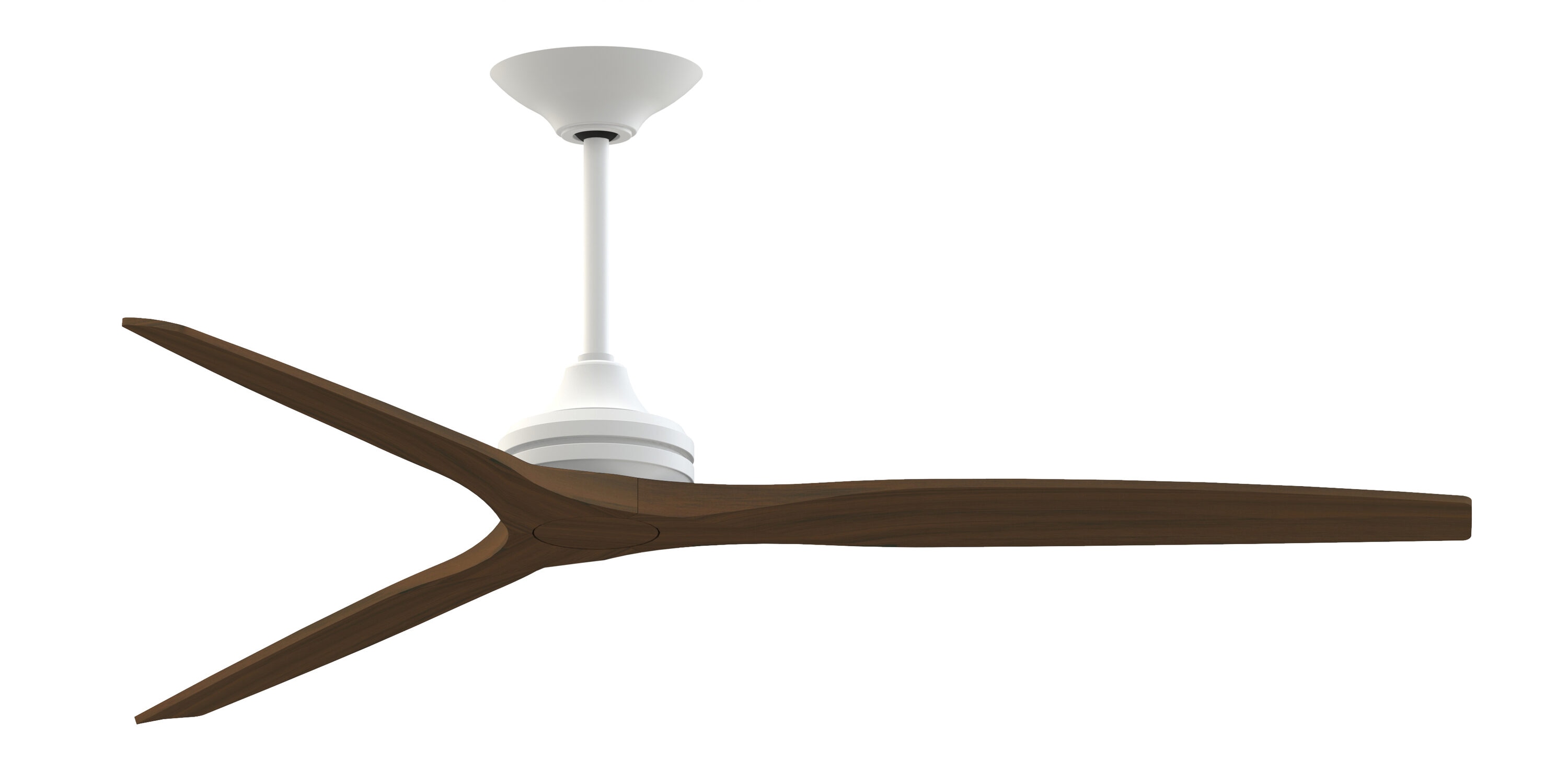 Fanimation FPD6721BMW-72WK Spitfire 72-in Outdoor Smart Matte White with Whiskey Wood Blades Propeller Ceiling Fan Light Kit Compatible - Remote Included ( 3 -Blade )