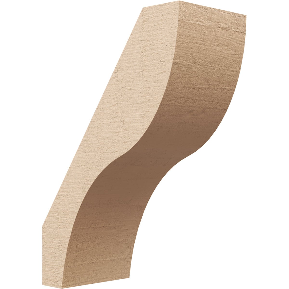 Ekena Millwork BRCUR05X10X14GNVRCPR 5-in x 14-in x 10-in Primed Urethane Geneva Rough Cedar Woodgrain TimberThane KneeBrace
