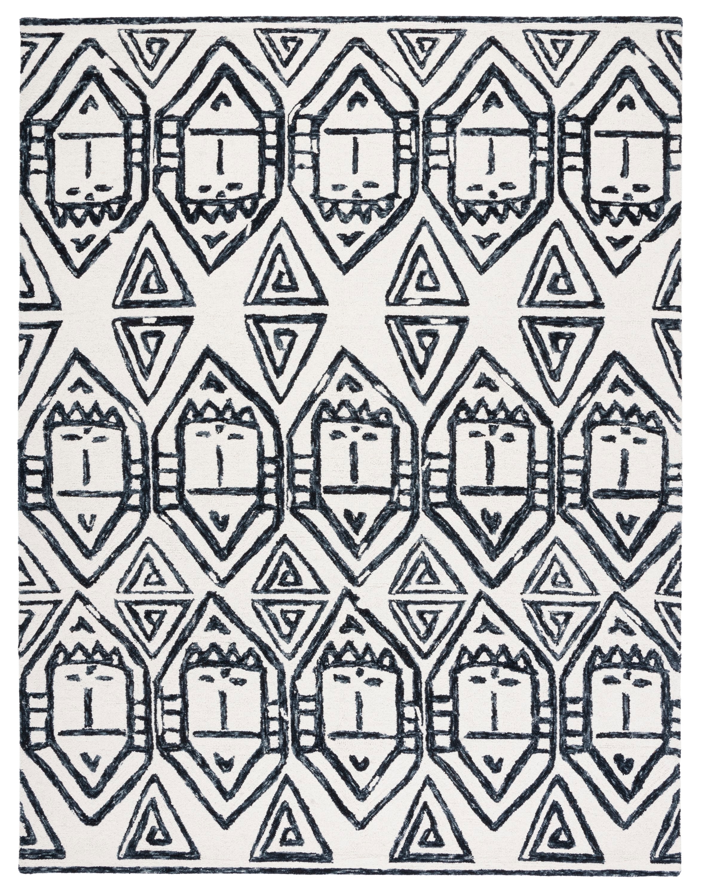 Elegant Noir Hand-Tufted Wool 8' x 10' Area Rug