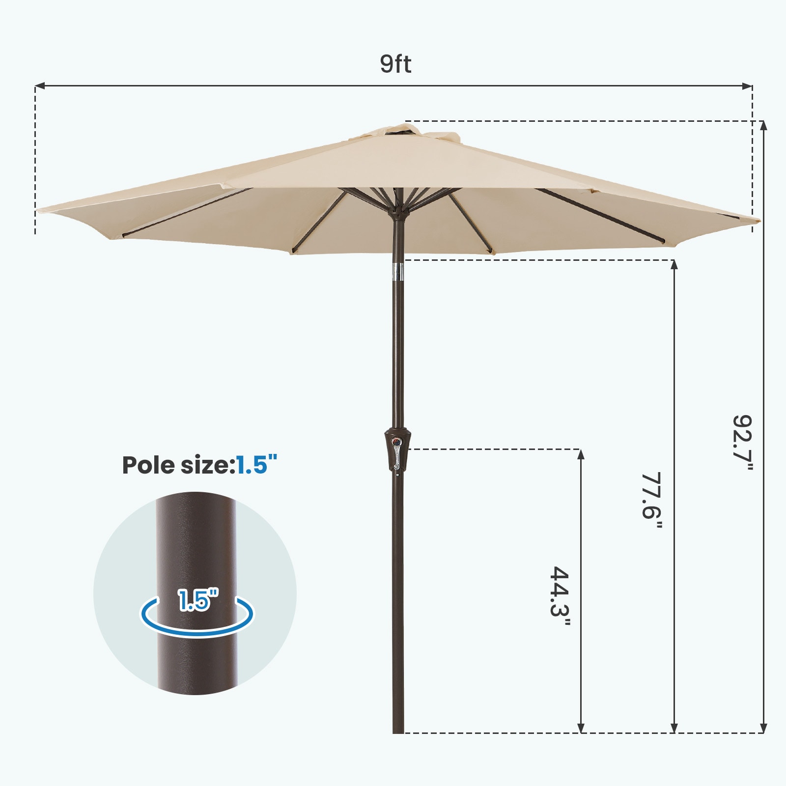 JEAREY JE-QTZZS-6.5X10FT-LV Umbrellas-2 - View #3