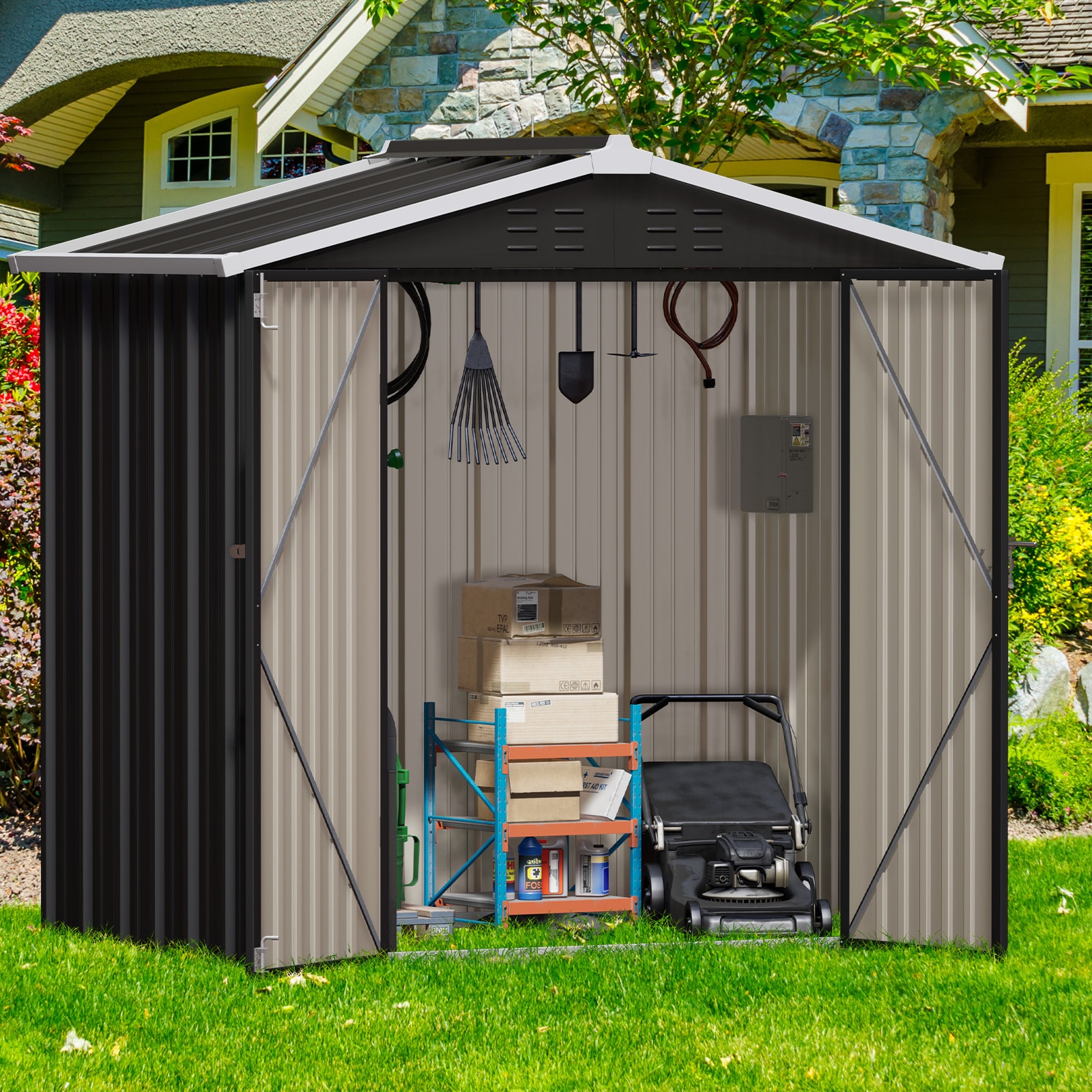 UDPATIO TP01GRY64-LW Metal-Storage-Buildings-Sheds - View #6