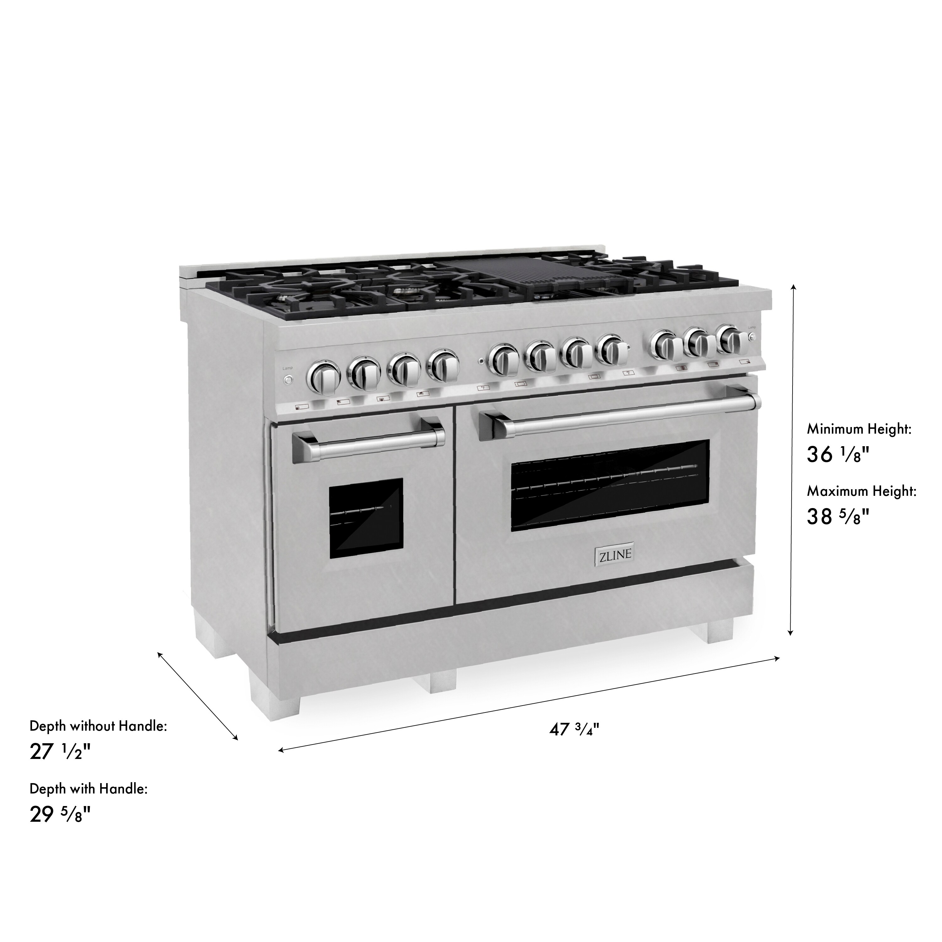 ZLINE KITCHEN & BATH RAS-SN-48 Double-Dual-Fuel-Ranges - View #3