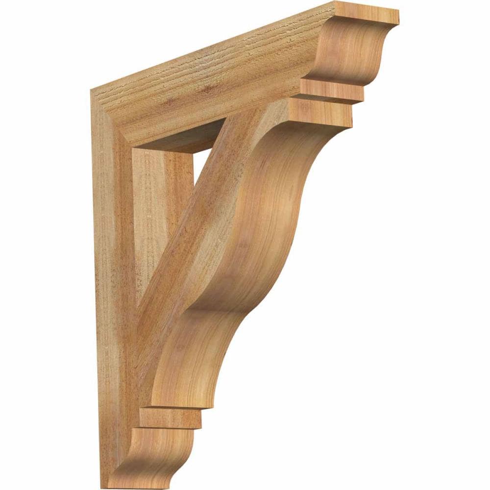Ekena Millwork BKT04X22X22FST01RWR Funston traditional rough sawn 4-in x 22-in x 22-in Western red cedar Brown Wood Standard bracket