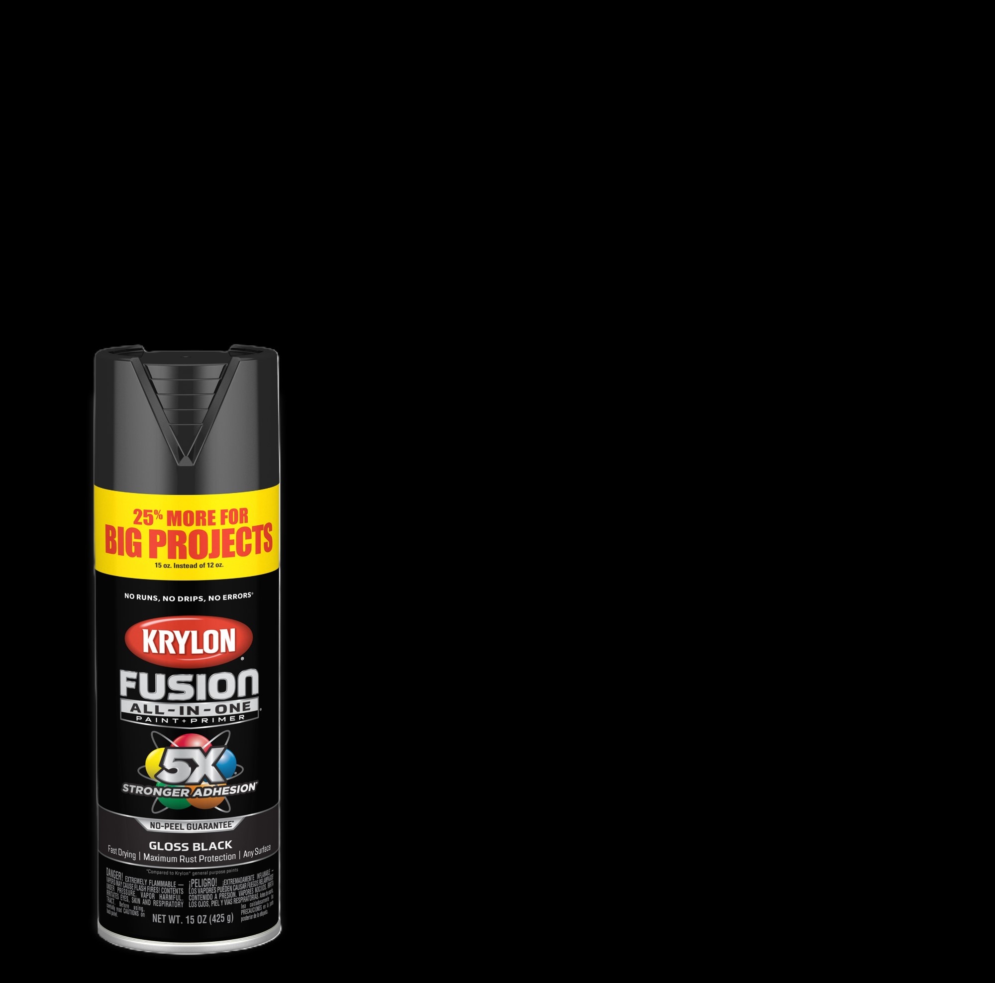 Krylon K82702007 Fusion All-In-One Gloss Black Spray paint and primer in one ( NET WT. 15-oz )