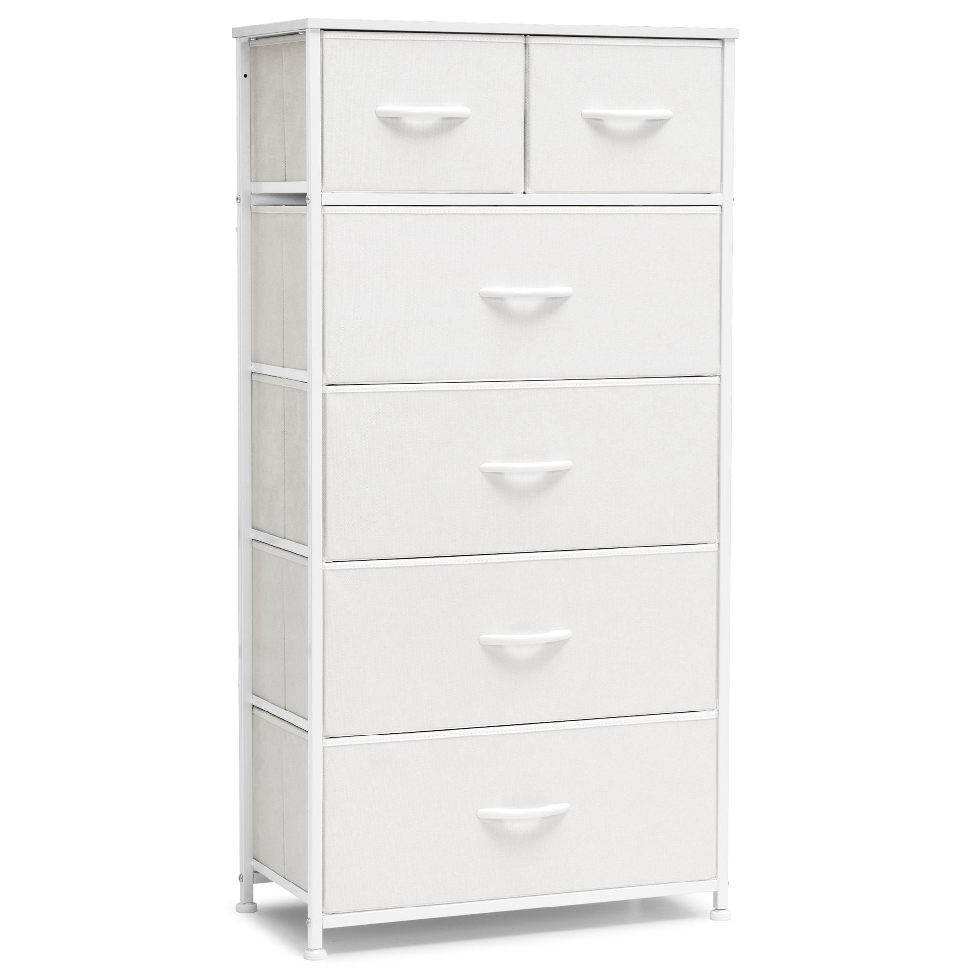 CloudFly CL-HD019WHT Dresser storage tower White 6 -Drawer Combo dresser