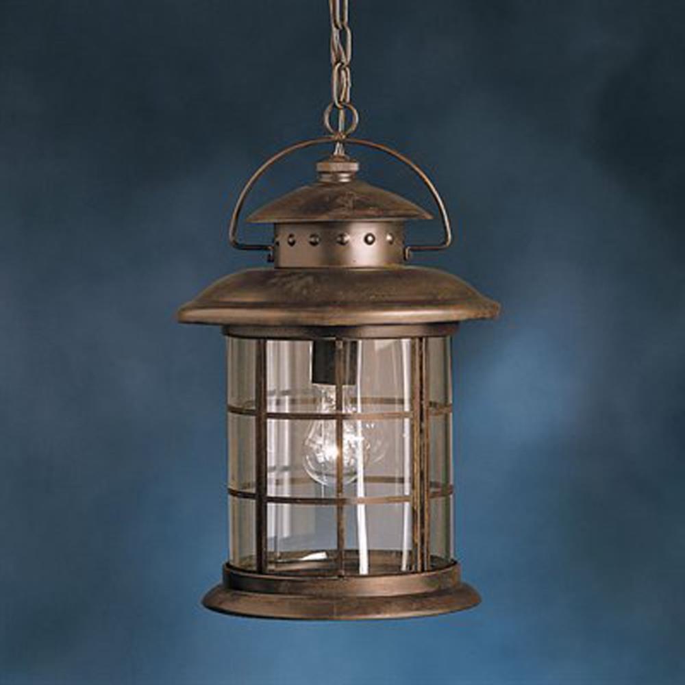 Kichler Rustic Traditional Clear Glass Cylinder Outdoor Pendant Light ...