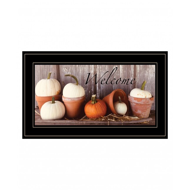 Welcome Pumpkin Shelf 2 Black Framed Print Wall Art Welcome Pumpkin Shelf 2 Black Framed Print Wall Art
