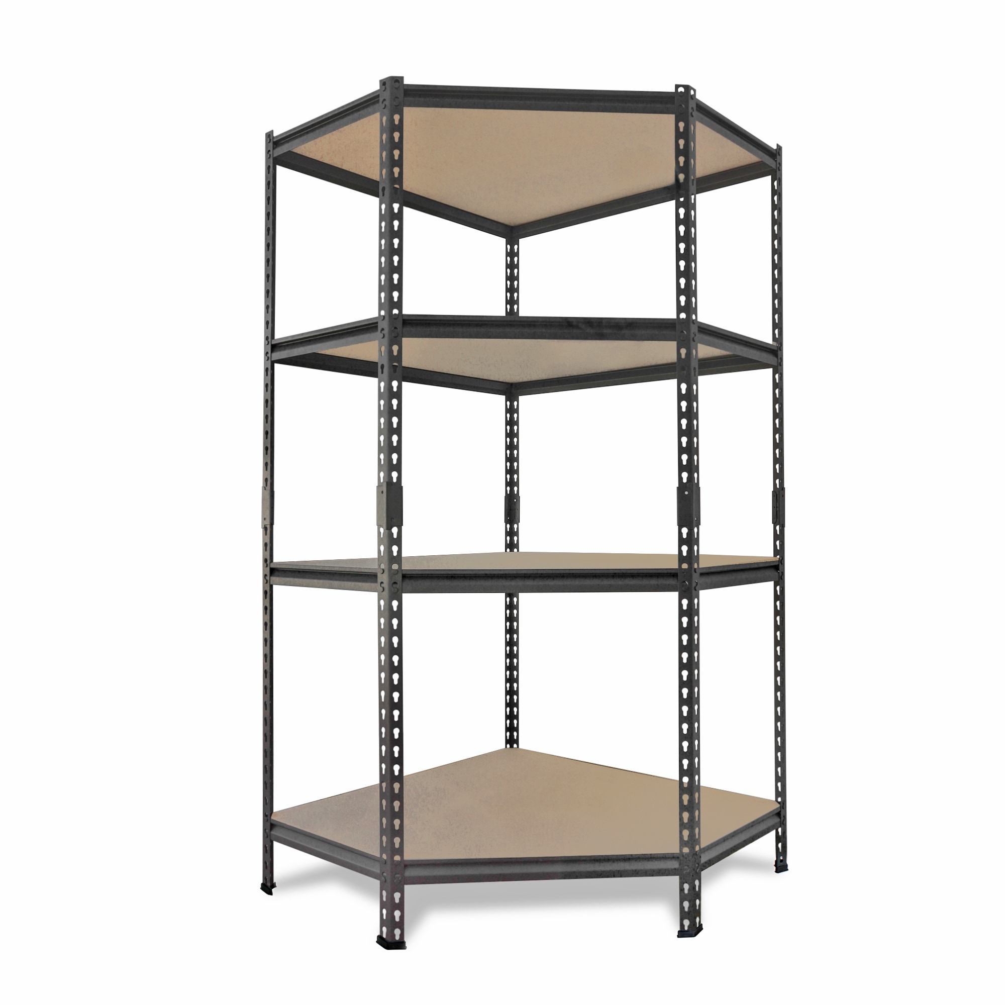 AR Shelving 36-in W x 36-in D x 72-in H Heavy Duty Black Metal and Wood Utility Shelving Unit