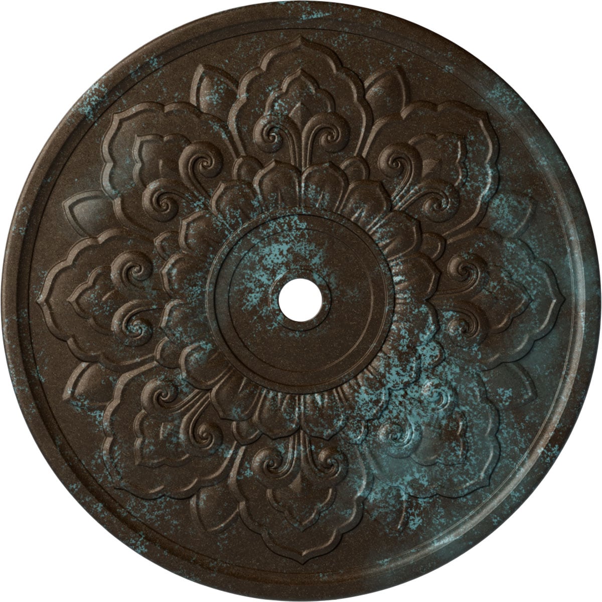 Ekena Millwork CM50LOBBS Lorry 51-in W x 51-in L Painted Bronze Blue Patina Polyurethane Whole Ceiling Medallion