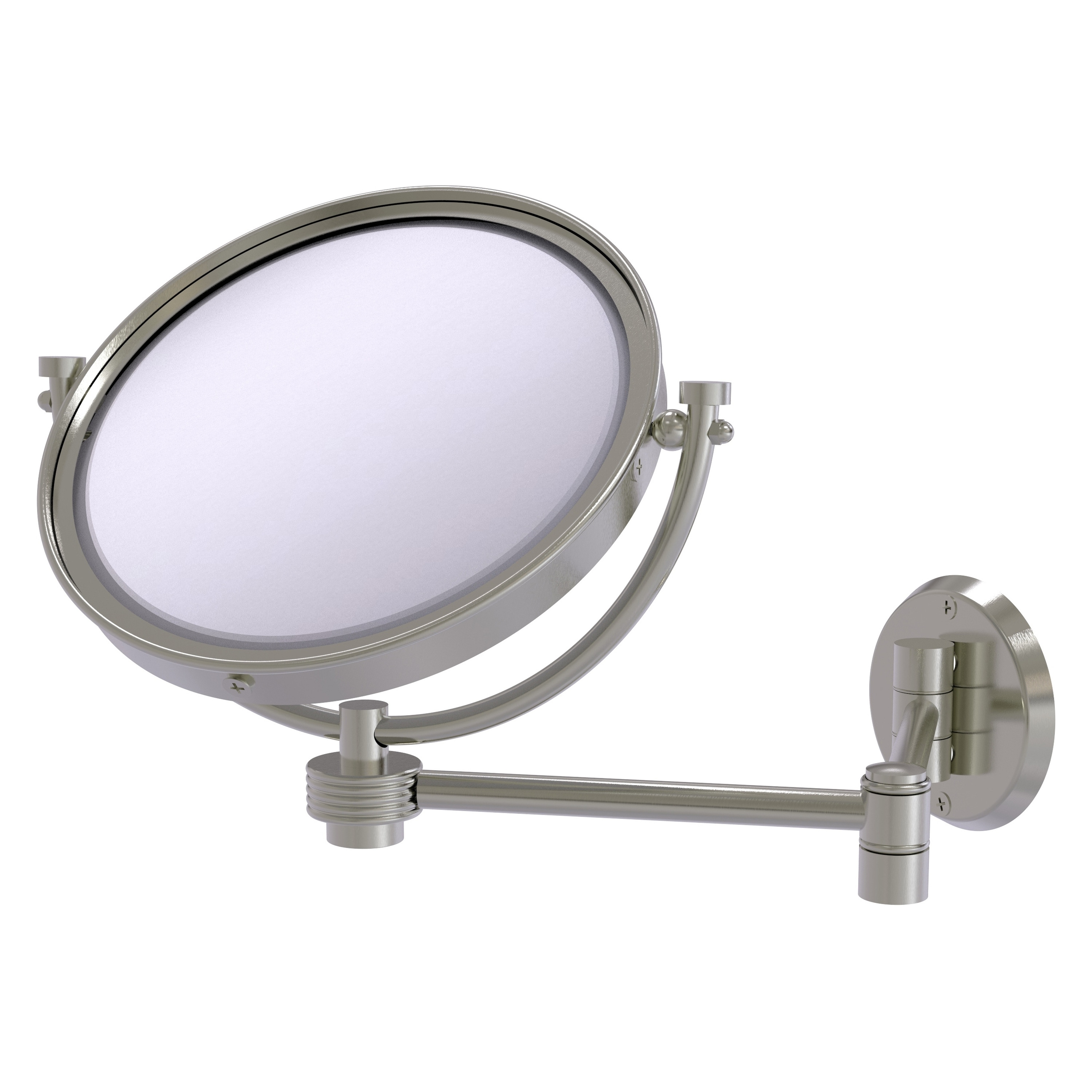 8-in x 10-in Satin Gold Double-sided 5X Magnifying Wall-mounted Vanity Mirror | - Allied Brass WM-6G/5X-SN