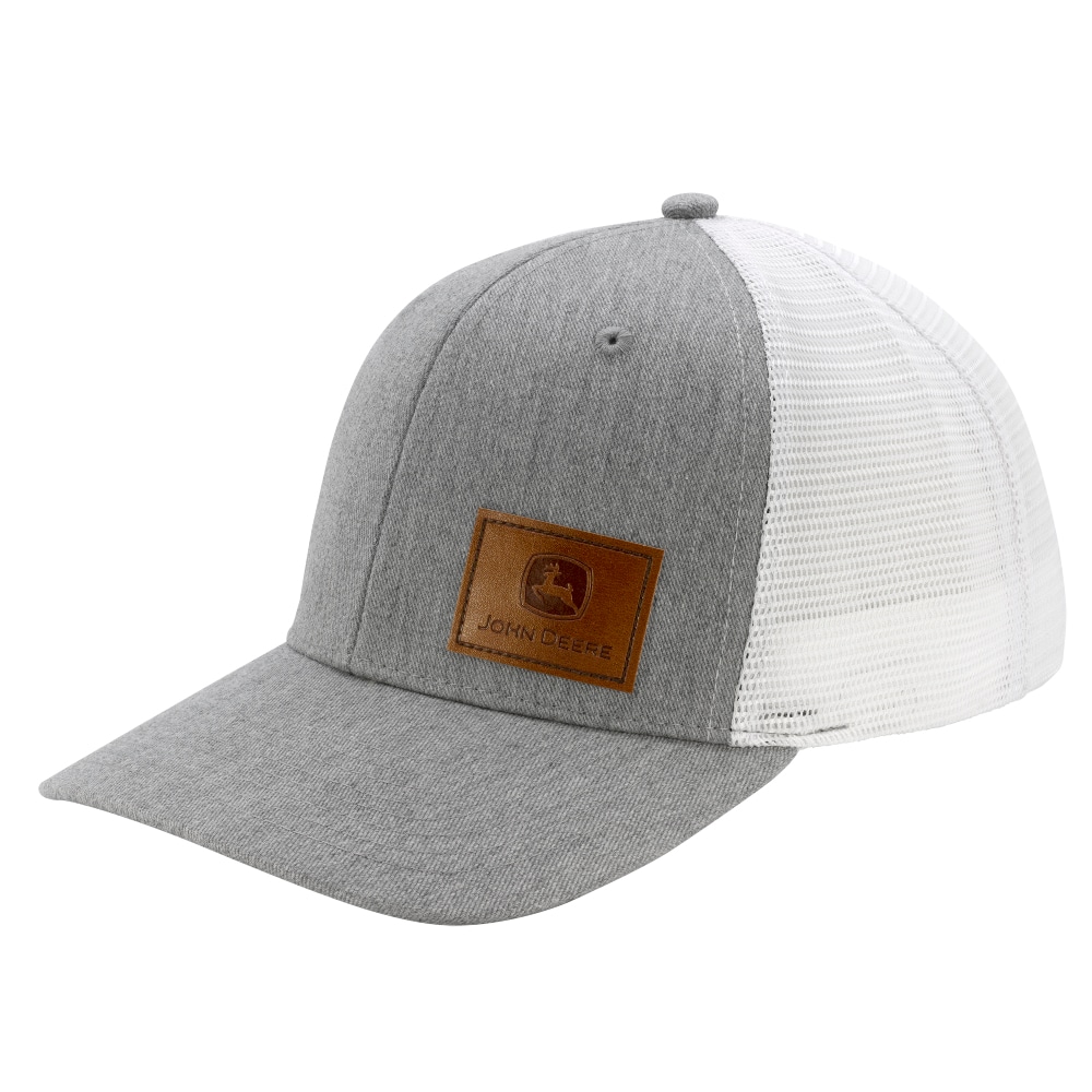 John Deere All Fabric Tan & Cream Hat Cap w Color Block & Contrast  Stitching