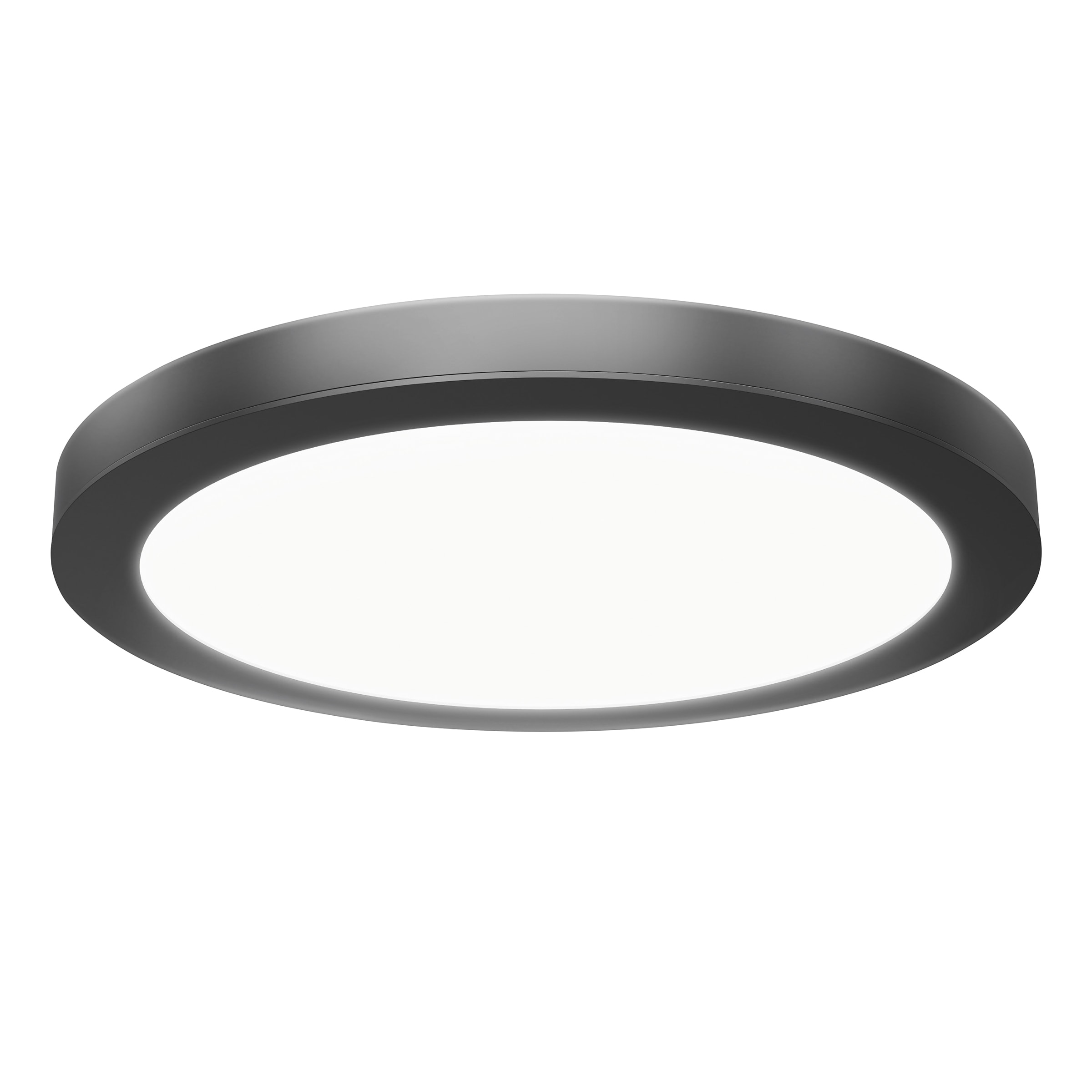 Matte Black Aluminum Round LED Flush Mount Light