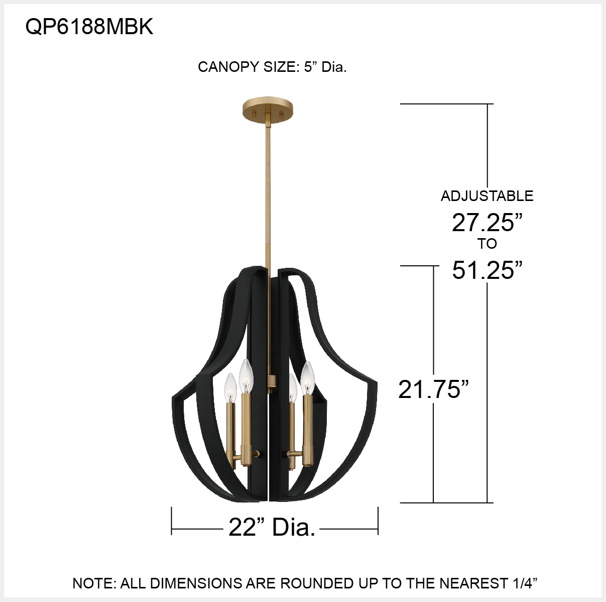 Quoizel QP6188MBK Pendant-Lights - View #5