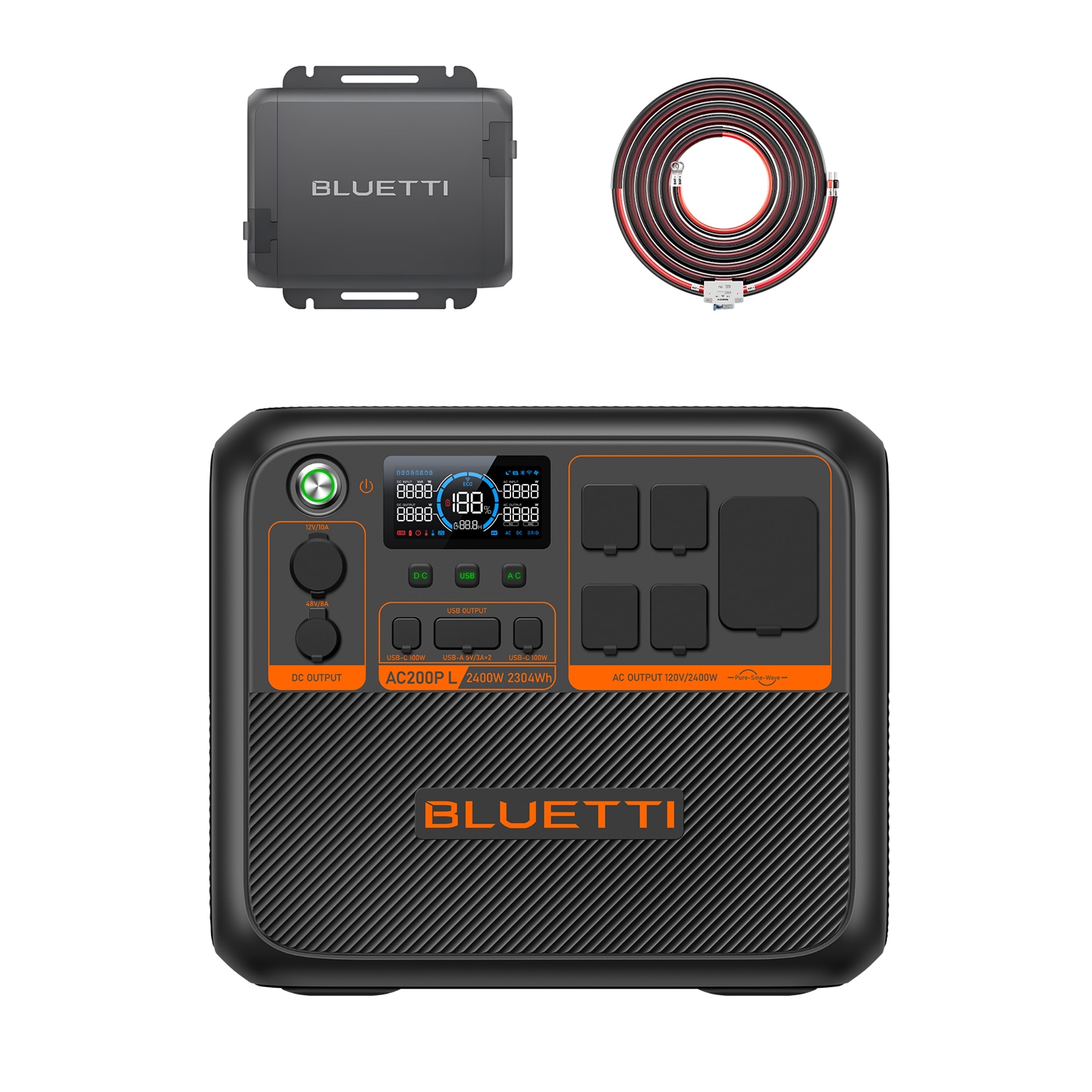 BLUETTI AC200PL+D60L-LWSUS AC200PL (560W Alternator Charger included) 2304Wh 2400 -Watts Portable Power Station