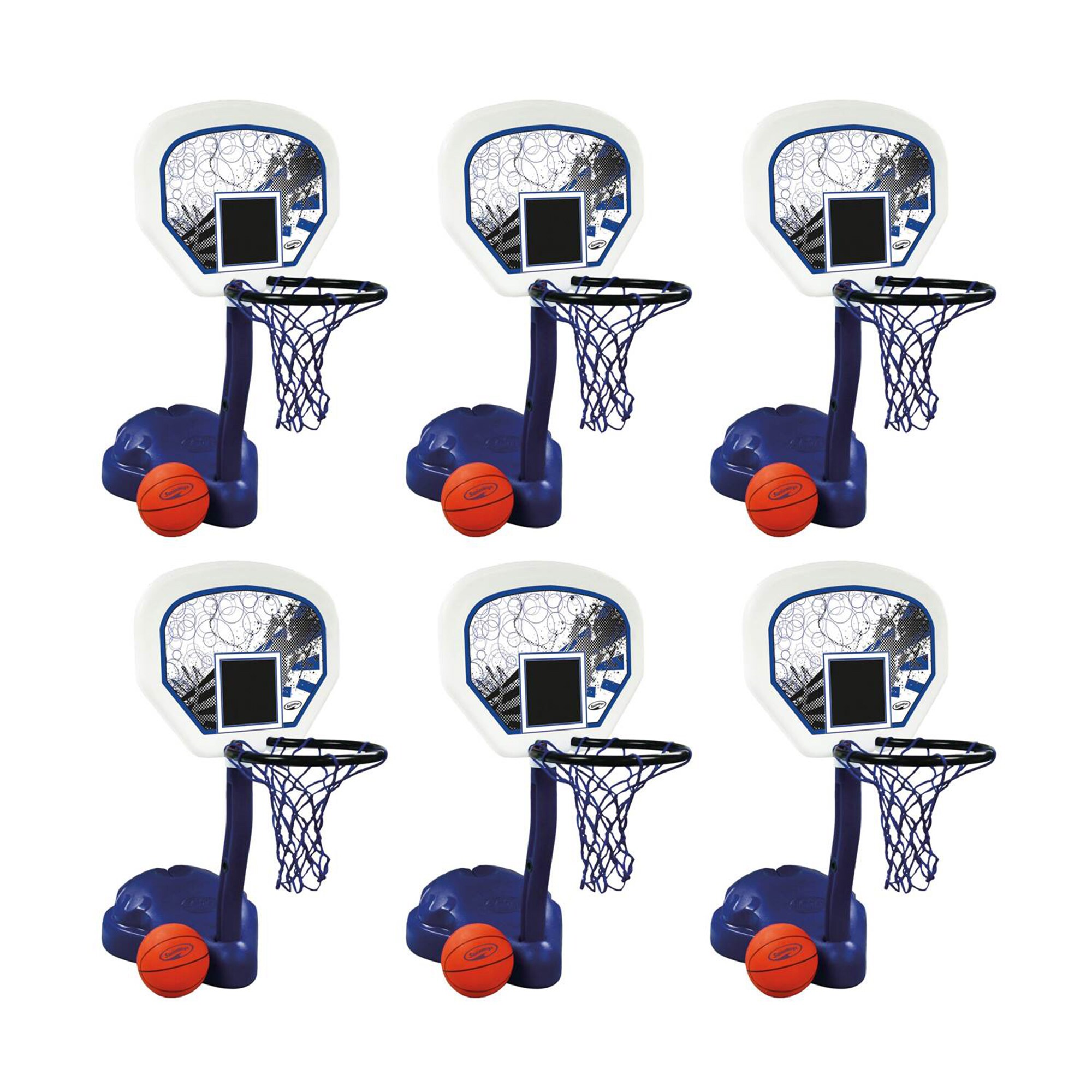 SwimWays 119133 6-Pack Blue Swimming Pool Basketball Set