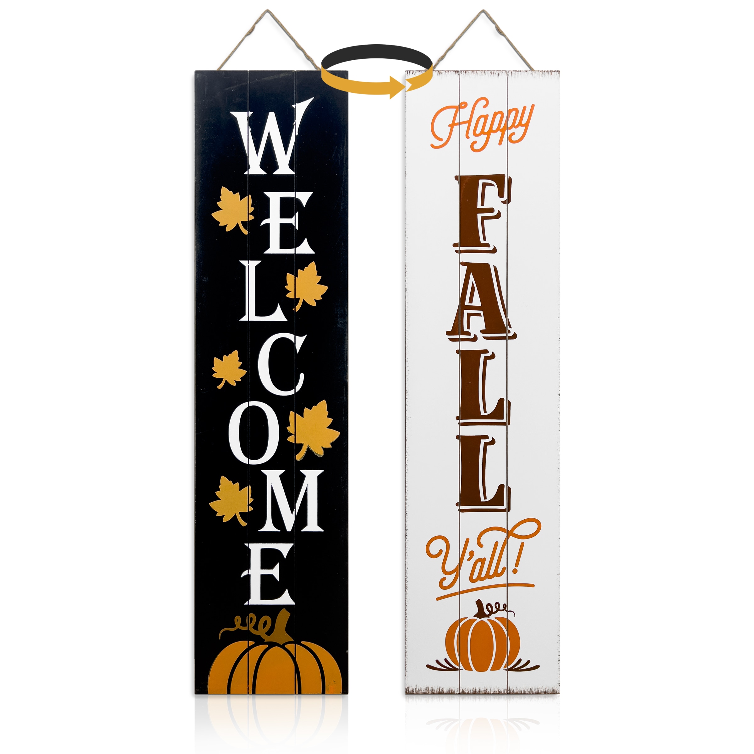 3-ft Happy Harvest Sign Porch Sign in the Outdoor Fall Decorations ...