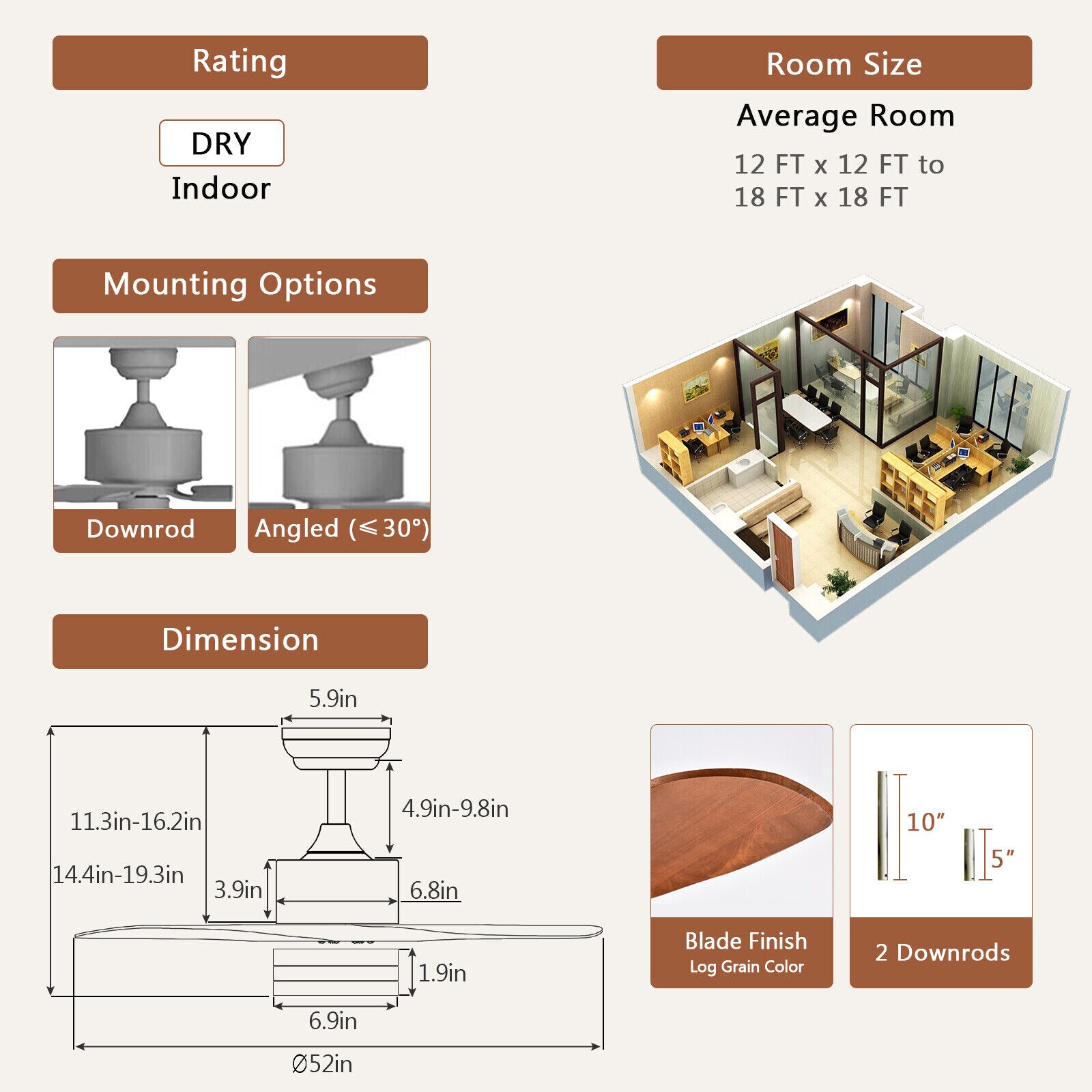Slickblue D-CO-LS-SU81101SE Ceiling-Fans - View #5