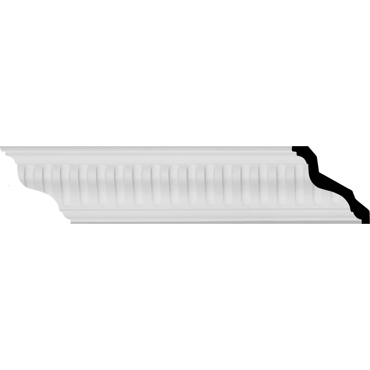 Ekena Millwork MLD04X04X05LI-CASE-2 Linus 5-in x 7-ft 10-1/2-in Primed Urethane Crown Moulding 2 -Pack