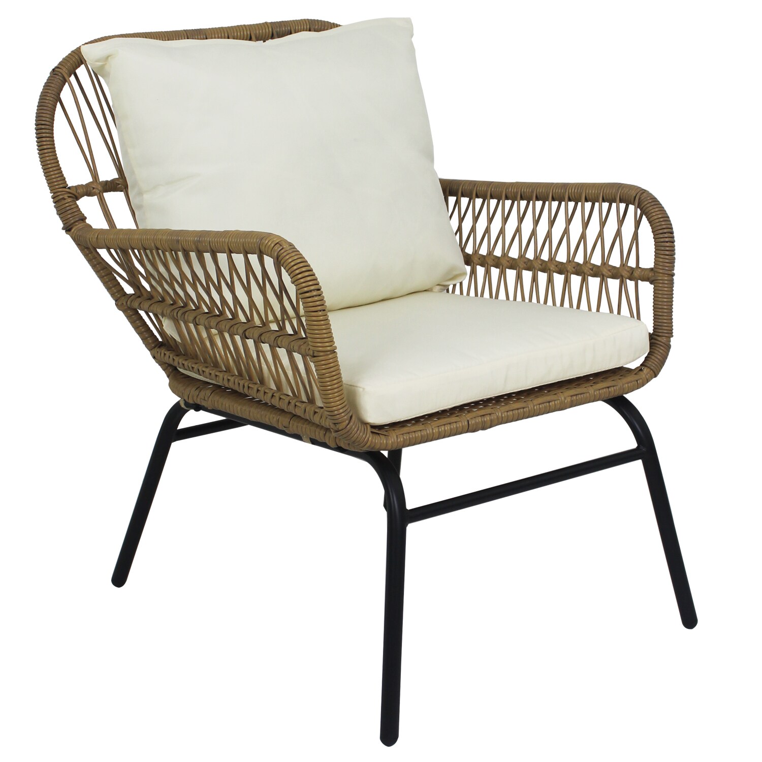 Flynama YC-V-W640-S00004 7-Piece PE Rattan Wicker Conversation Set with Cushion in Beige