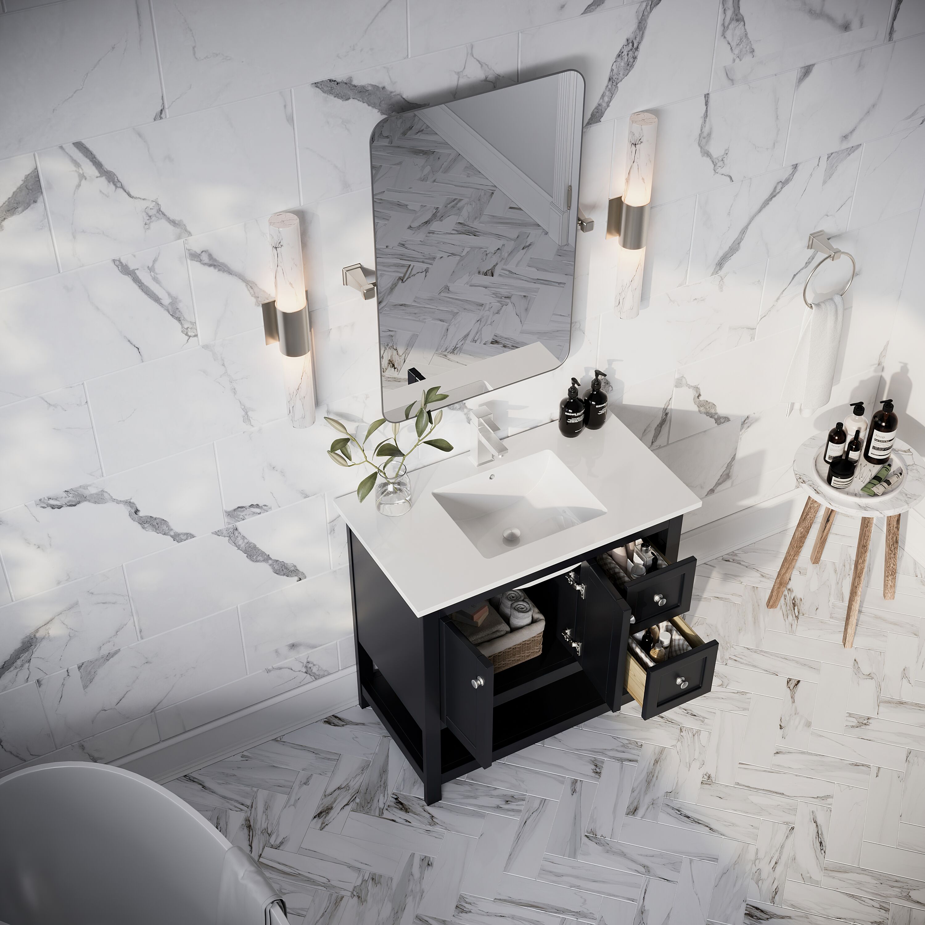 Fresca FCB2336BL-CWH-U Bath-Vanity-Combo - View #3