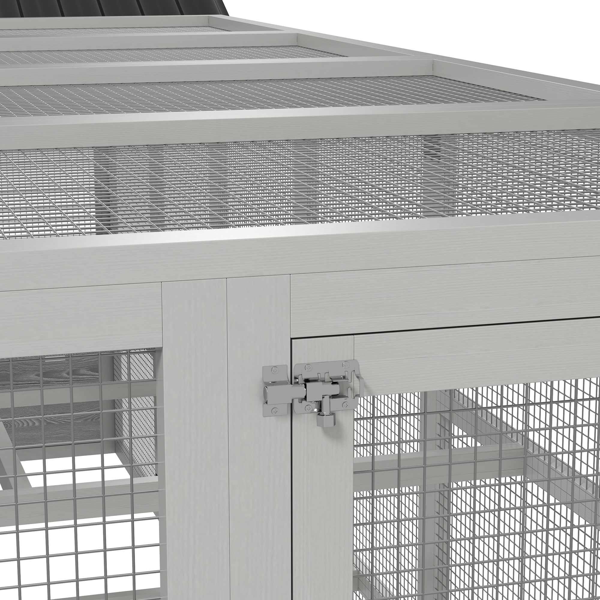 PawHut D51-363V00GY Chicken-Coops-Rabbit-Hutches - View #6