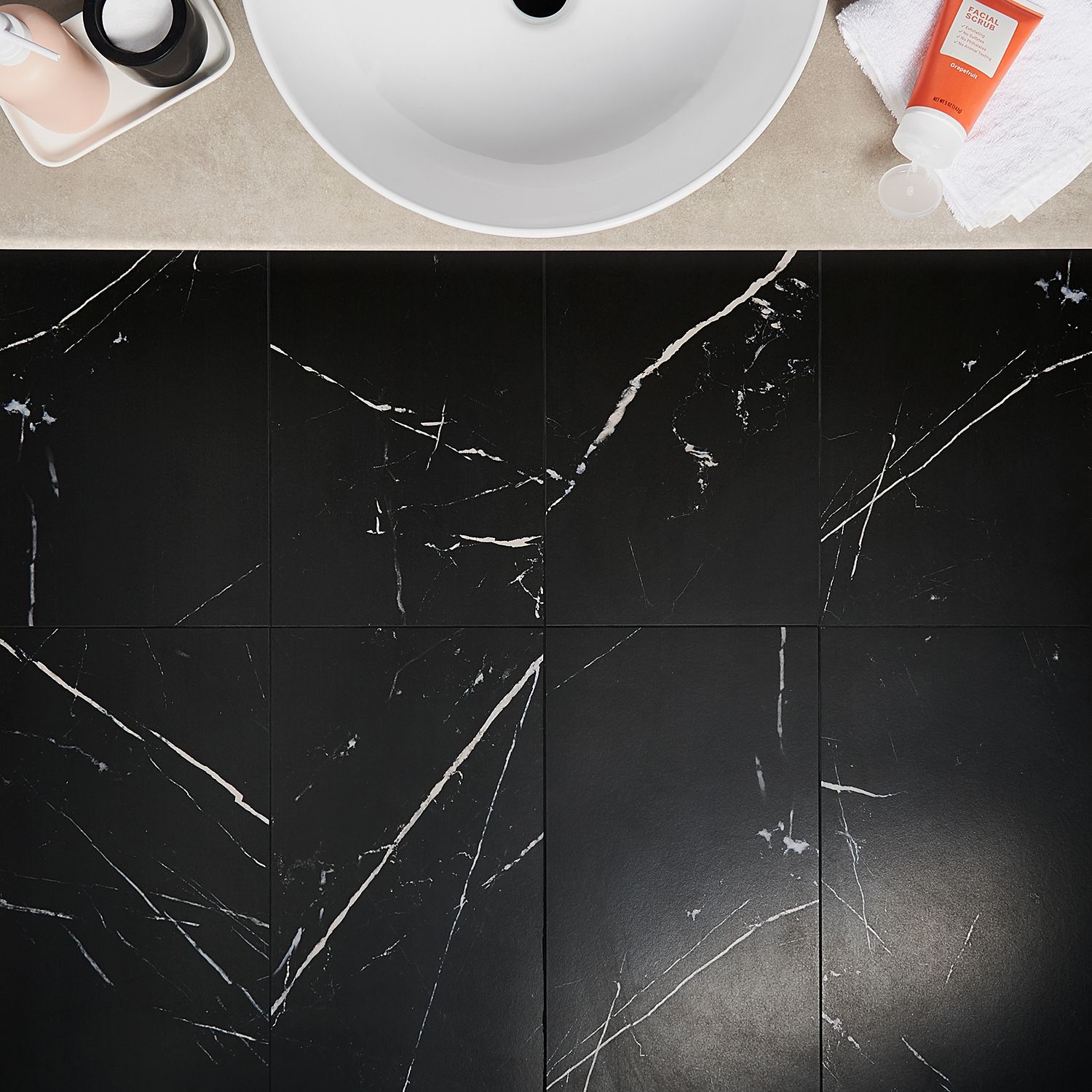 Marquina Black Polished Porcelain Tile