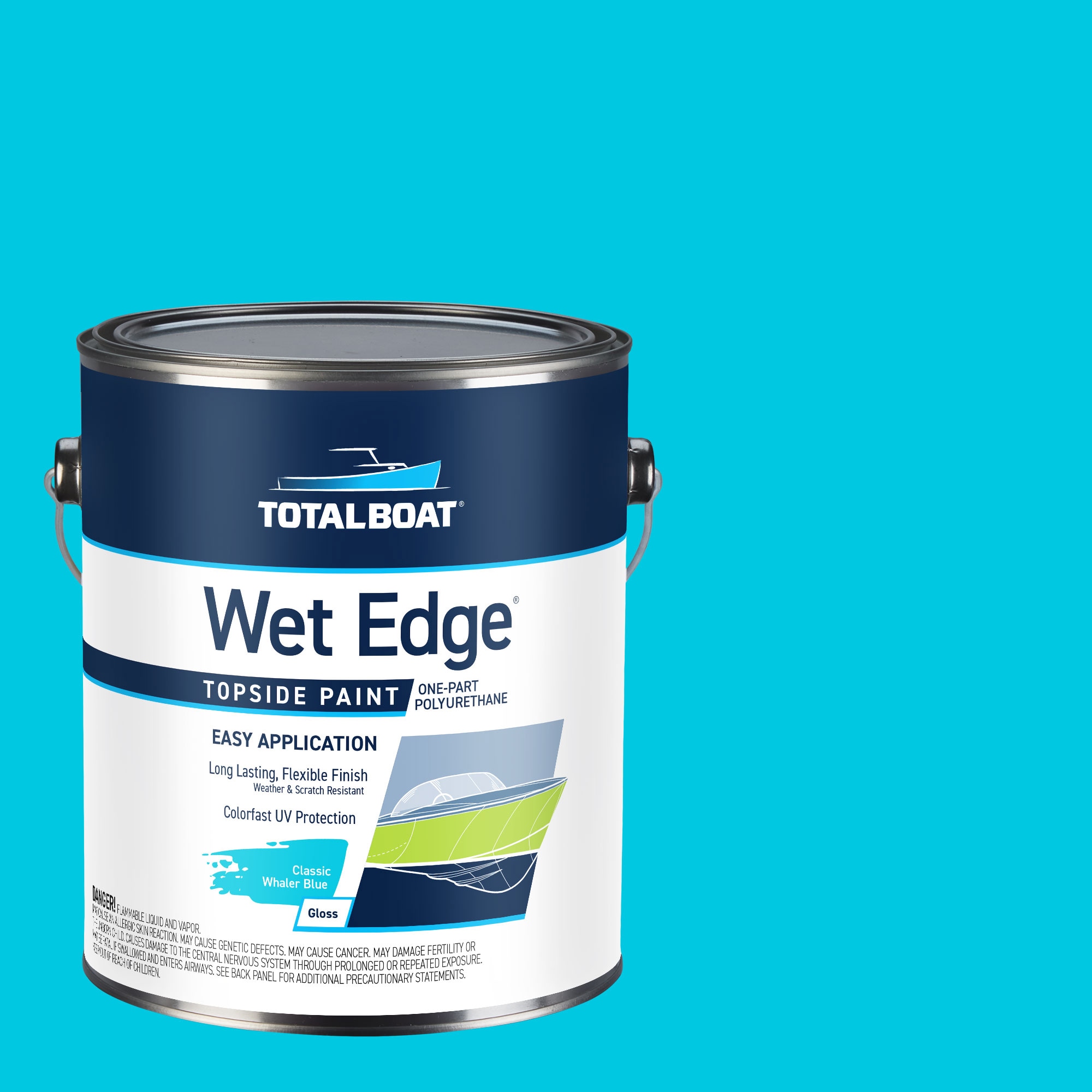 TotalBoat 520122 Wet Edge Topside Paint High-gloss Whaler Blue Enamel Oil-based Marine paint ( 1-gallon )