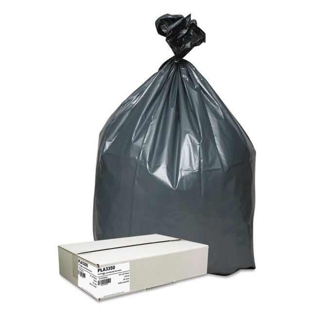 Platinum Plus 33-Gallons Gray Plastic Can Twist Tie Trash Bag (50-Count ...