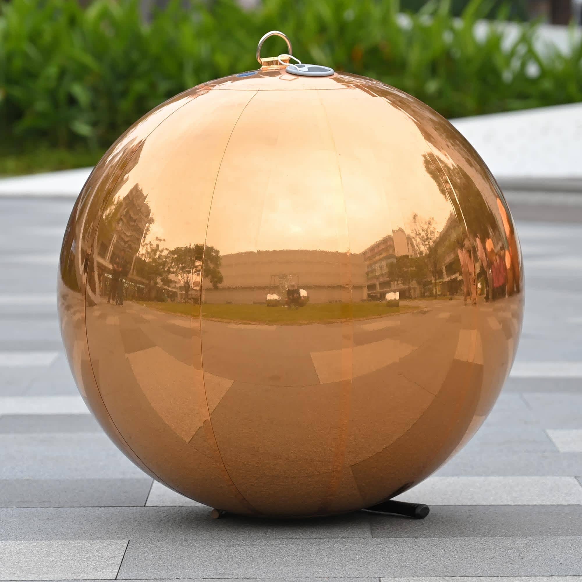 Yescom  20inch Big Shiny Inflatable Mirror Ball Giant Reusable PVC Balloon for Large Disco Party Wedding Event Stage Decoration Gold