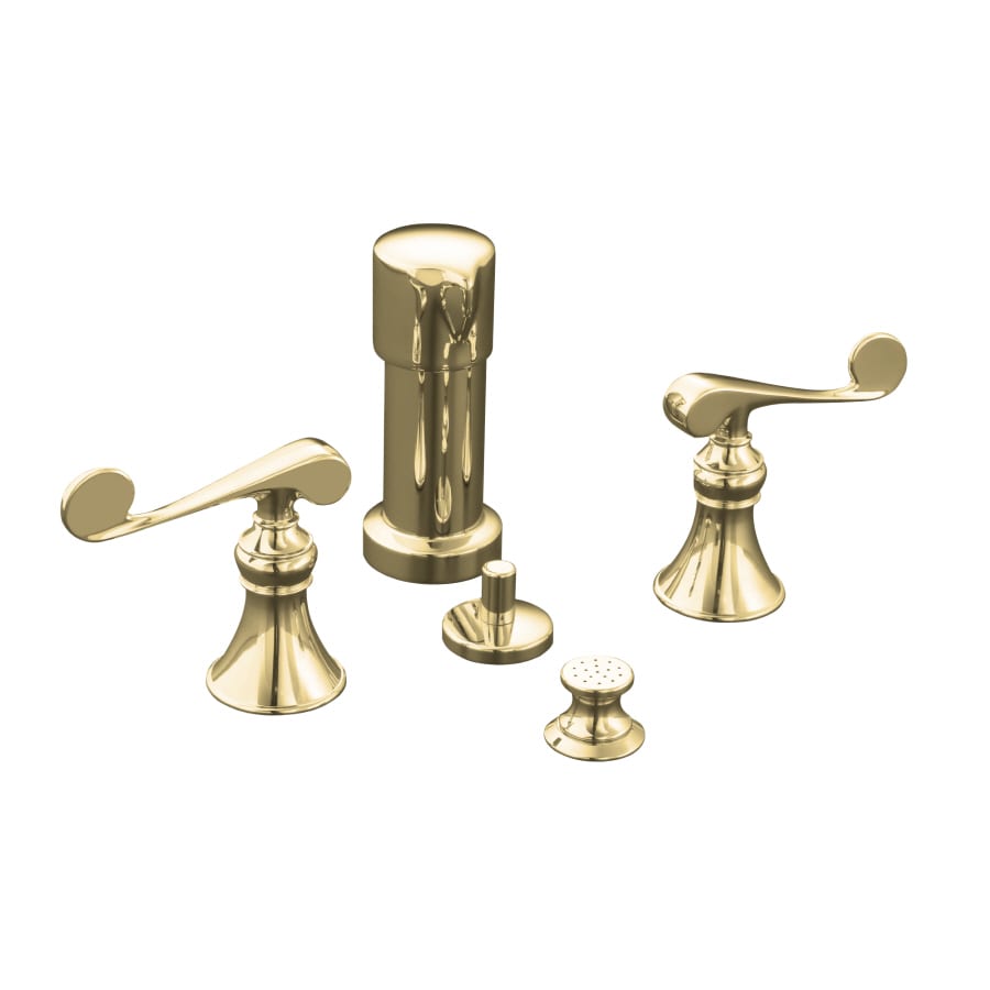 Kohler Revival Vibrant Polished Brass Vertical Spray 4 Hole Bidet Faucet At 8563