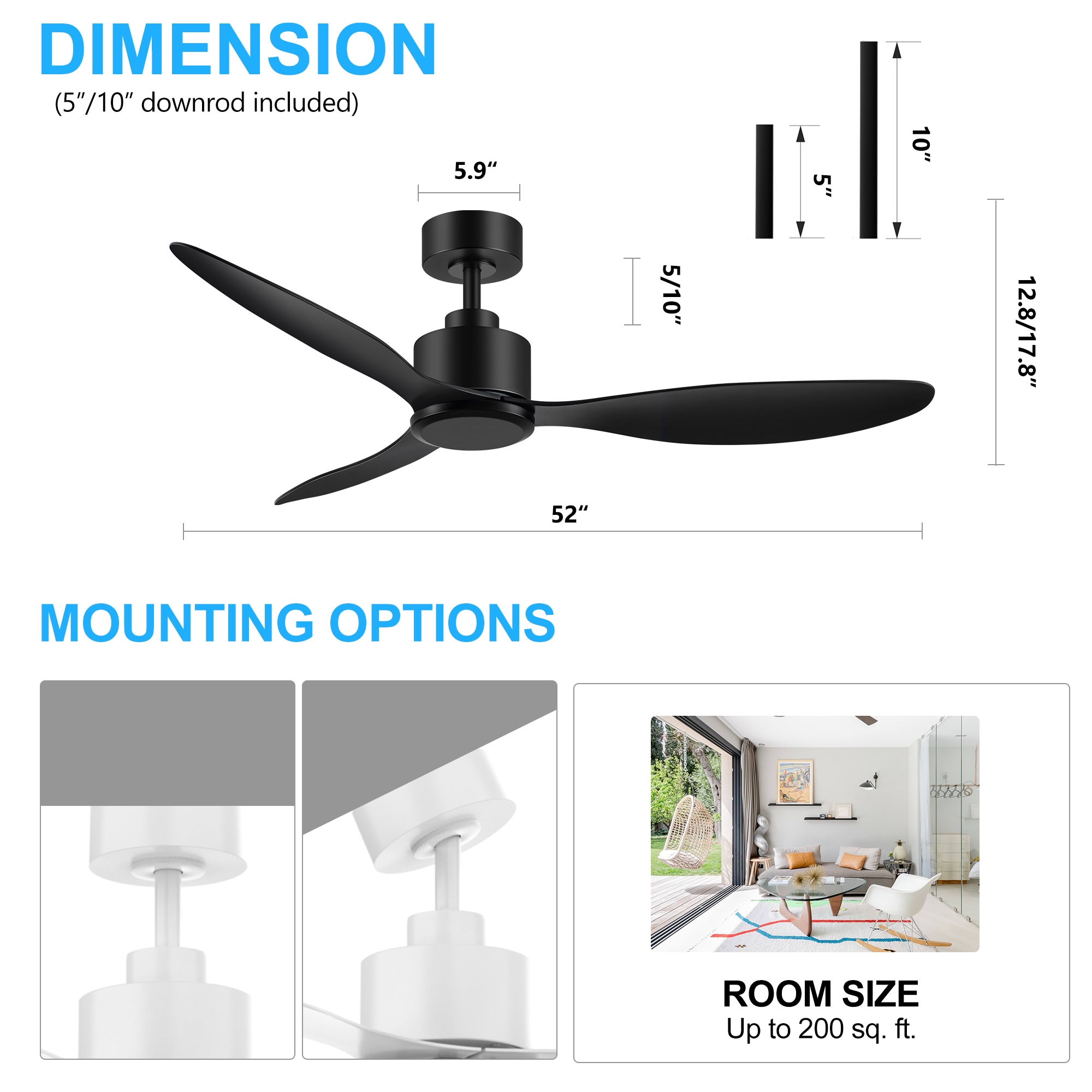 Breezary 30007-BK-NL Ceiling-Fans - View #8