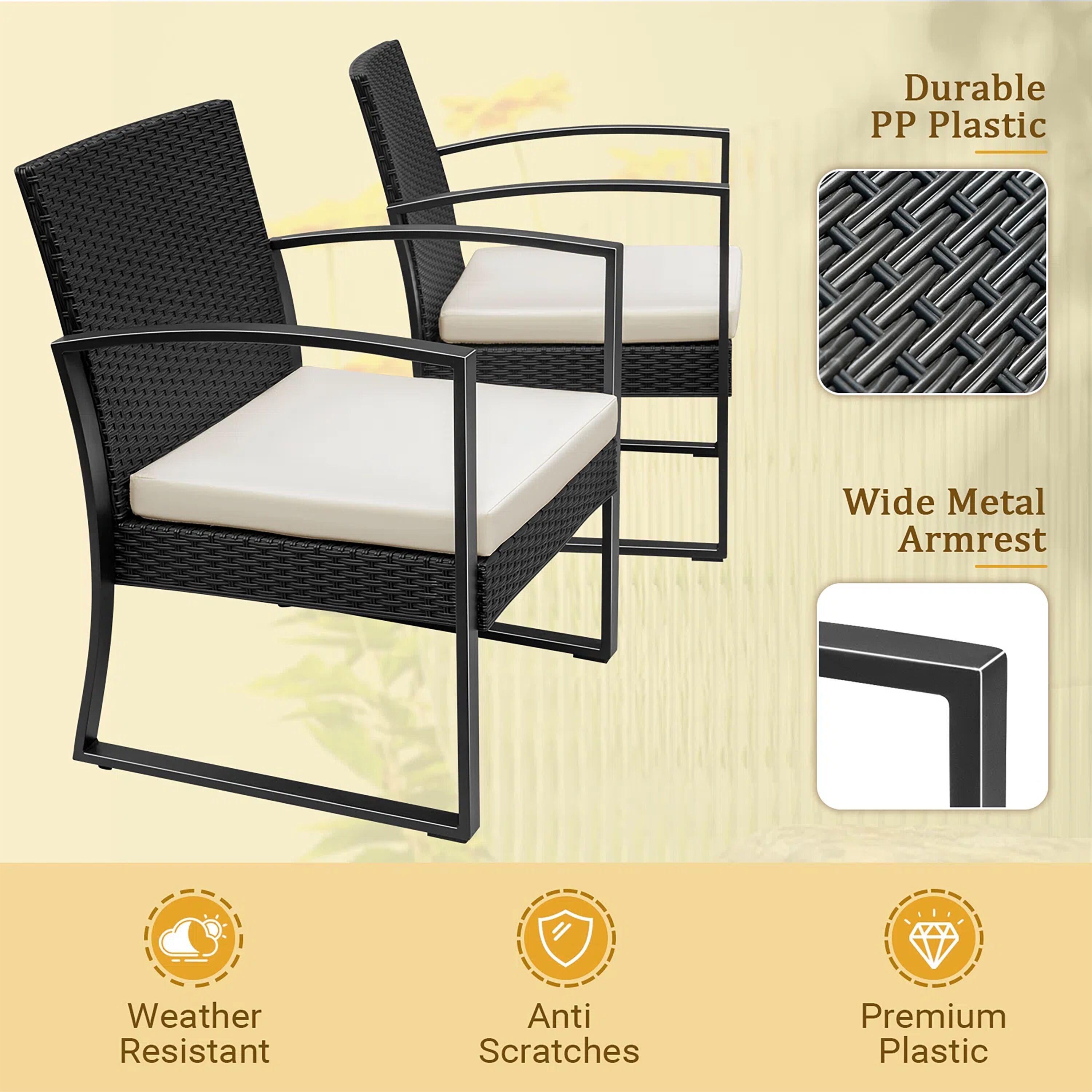 Vineego LS-PCS22-0027-02 Patio-Conversation-Sets - View #2