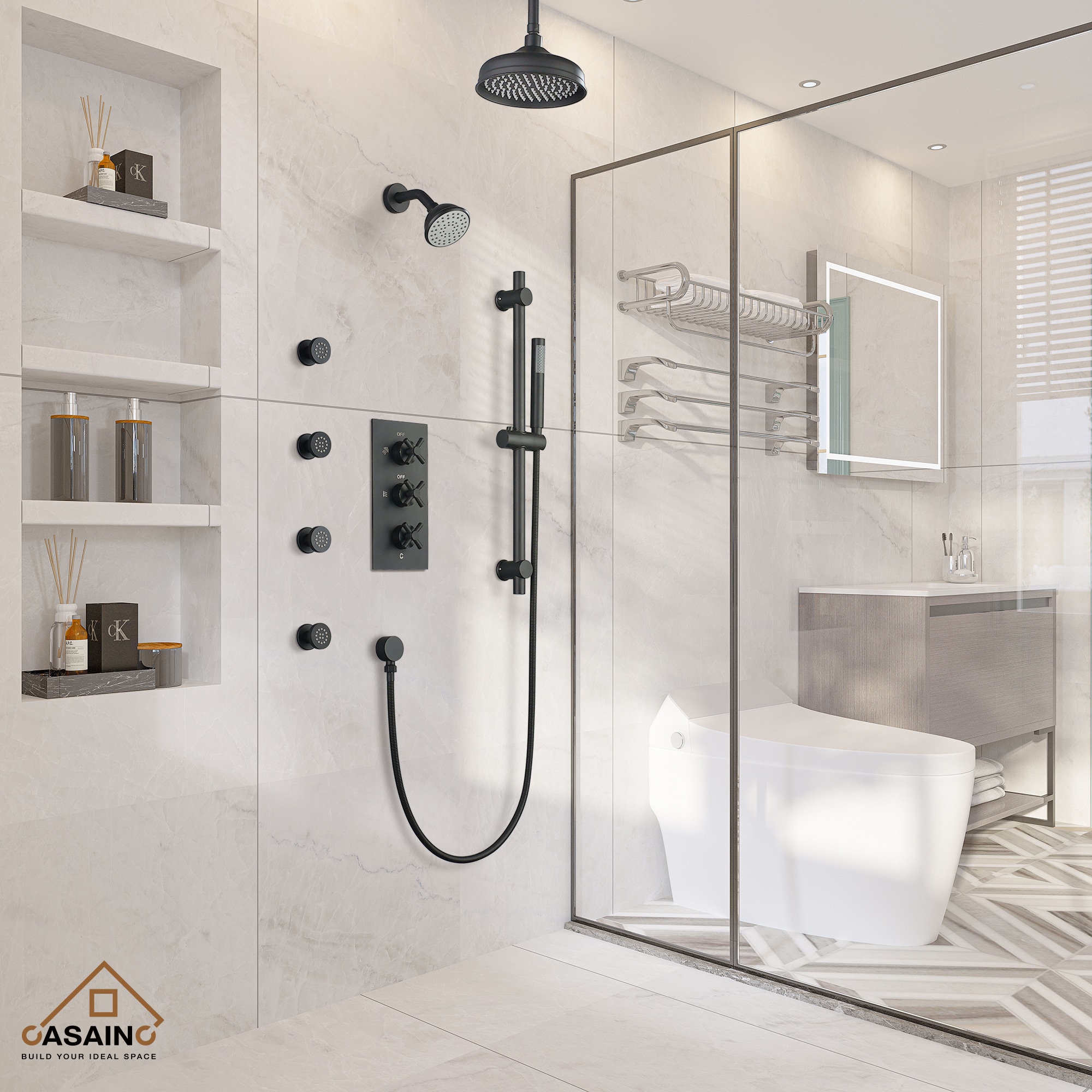 CASAINC WE-KF10GD Showerhead-Bar-Panels - View #3