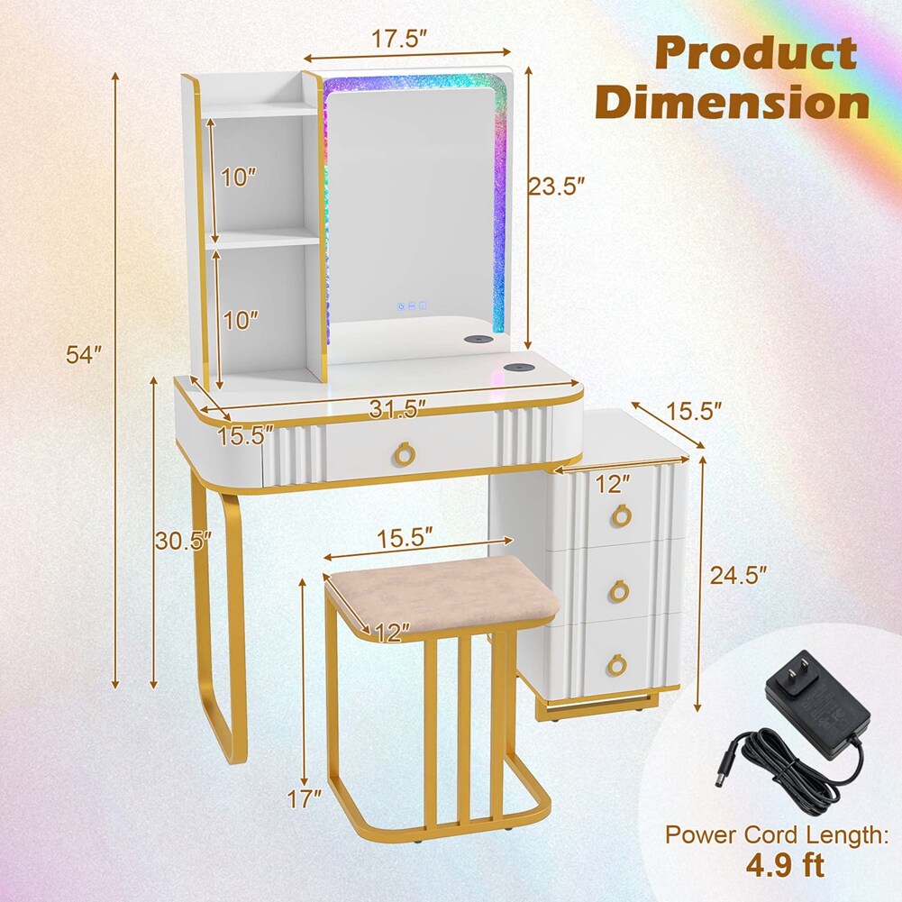 Costway HCST01009 Bedroom-Vanities - View #3