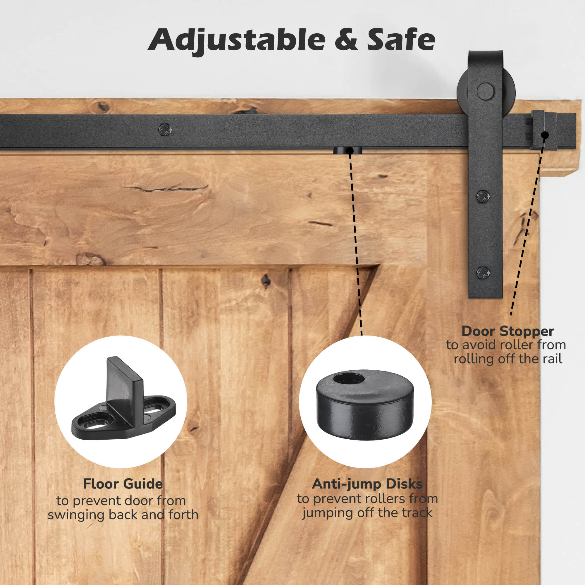 Yescom 06SDO017-200CM-06-LO Wood-Closet-Hardware - View #3