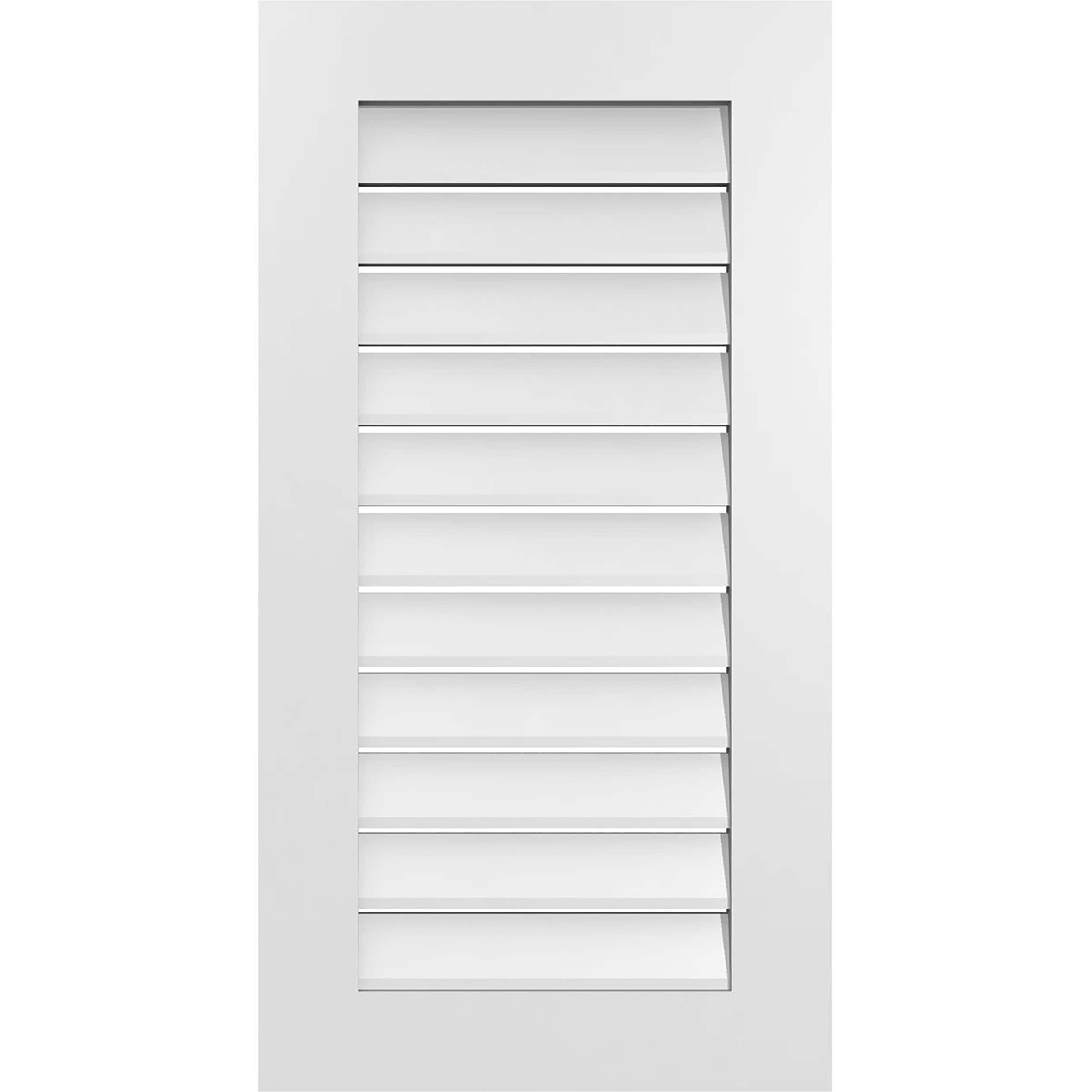 Ekena Millwork GVPVE20X3801SF 20-Inches x 38-Inches Off-white Rectangle PVC Gable Louver Vent