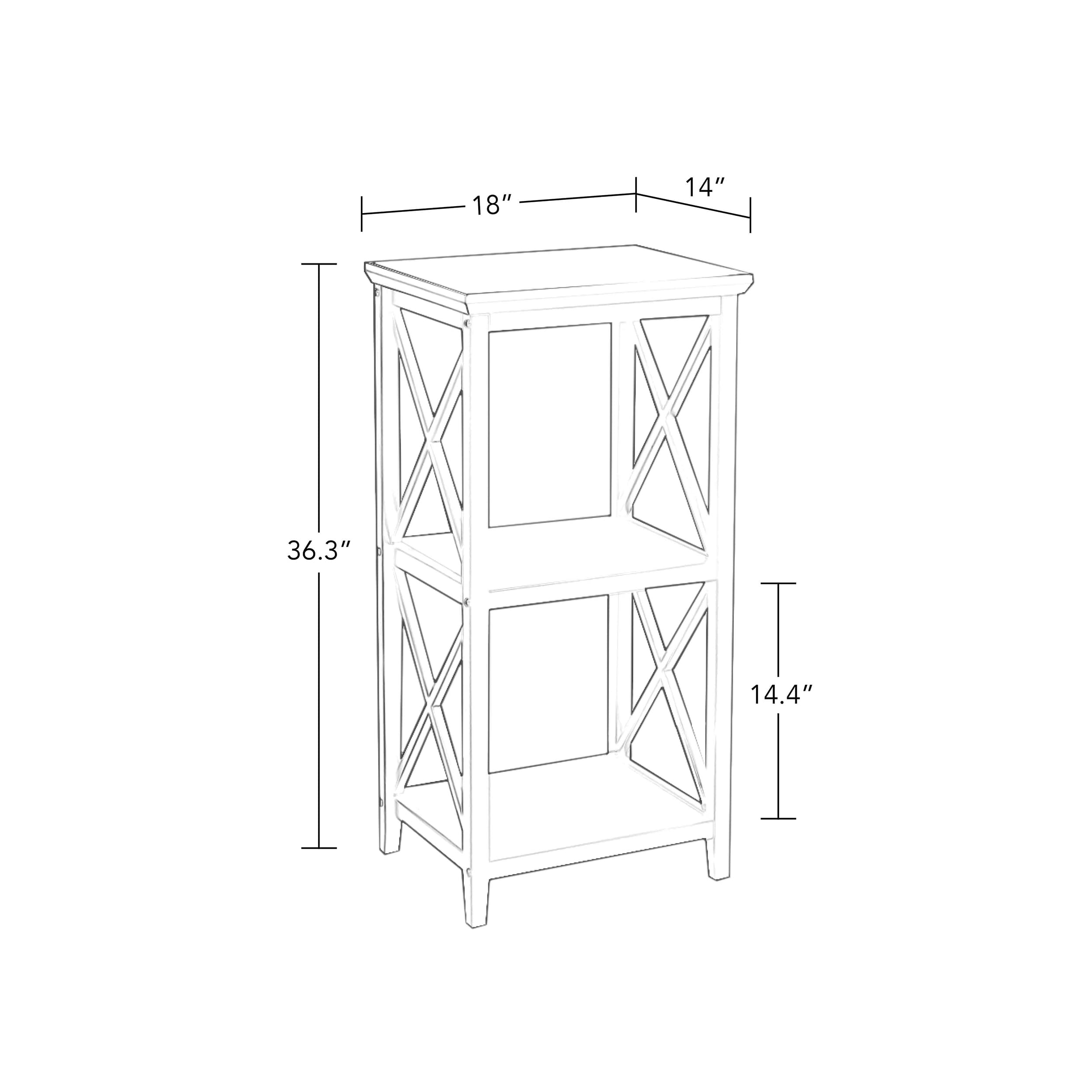 RiverRidge Composite 3-Tier Decorative Shelving Unit (18-in W x 14